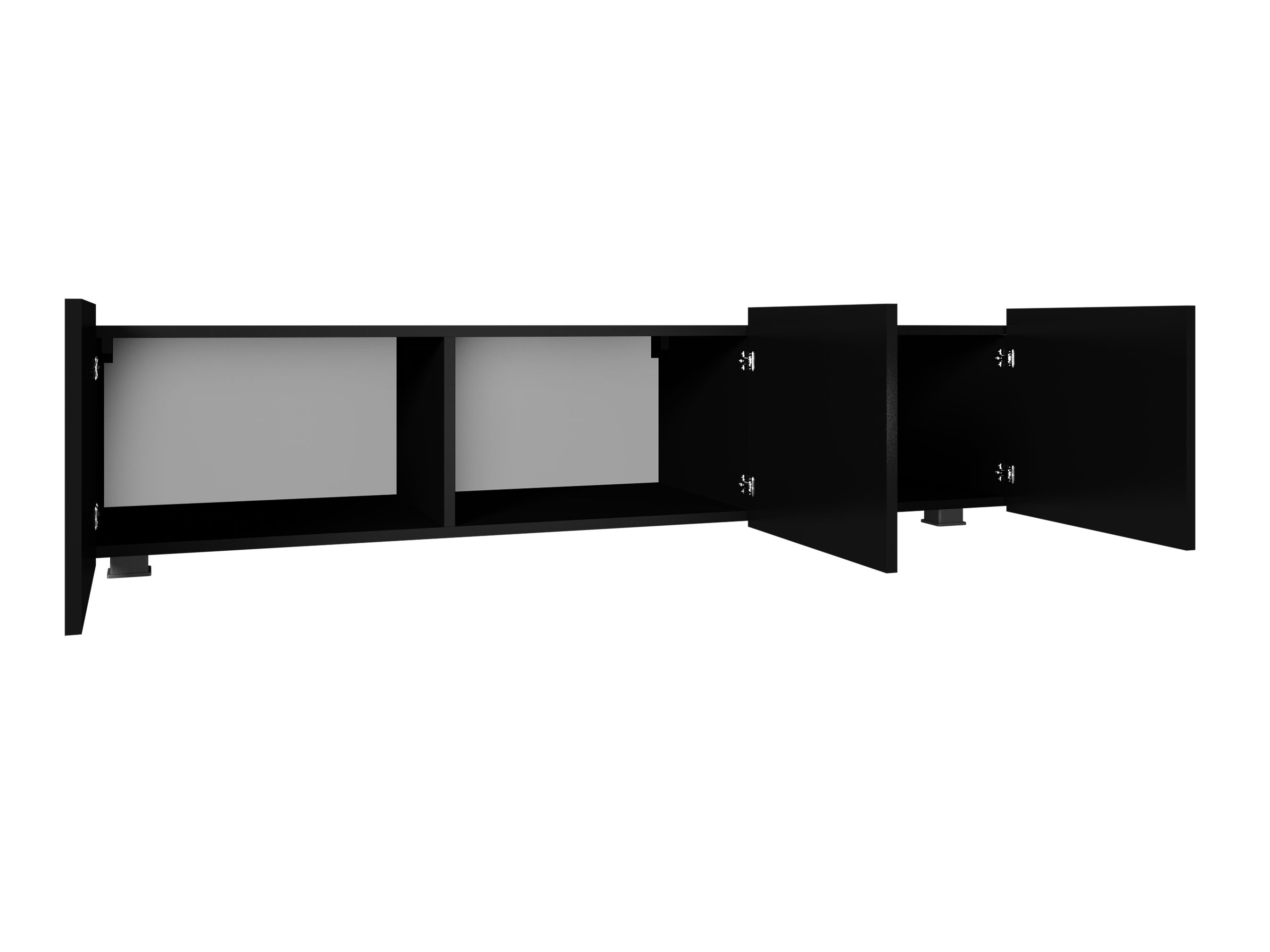 TV stand Remus (Black + Glossy black)
