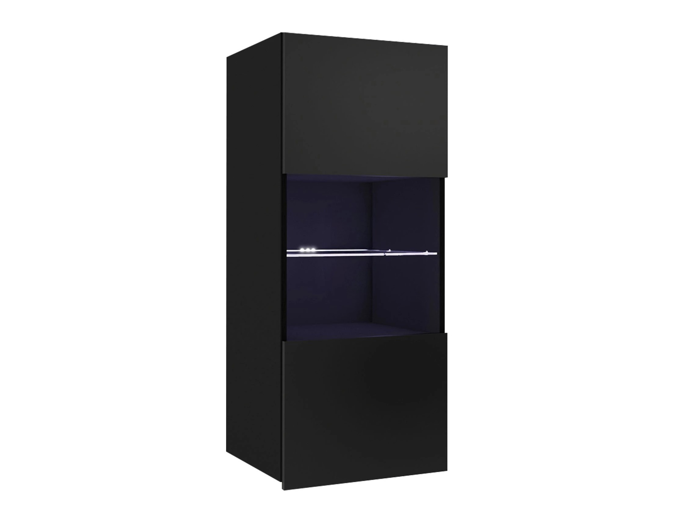 Wall cabinet Remus I (Black + Glossy black)