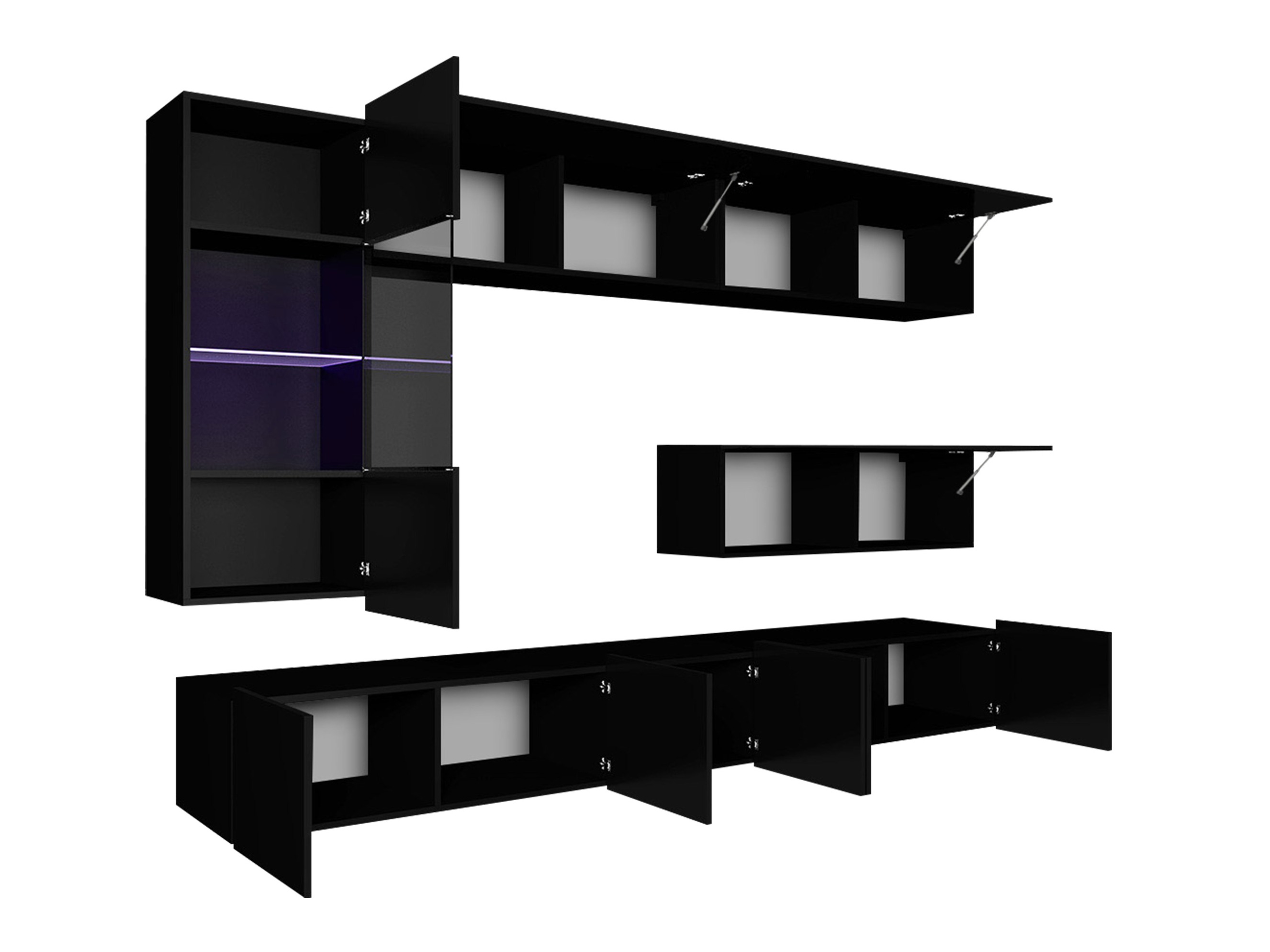 Living room set Remus IV (White + Glossy white)