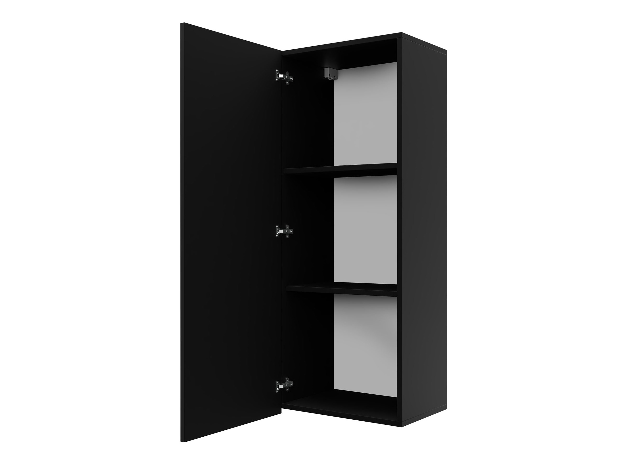 Wall cabinet Remus III (Black + Glossy black)