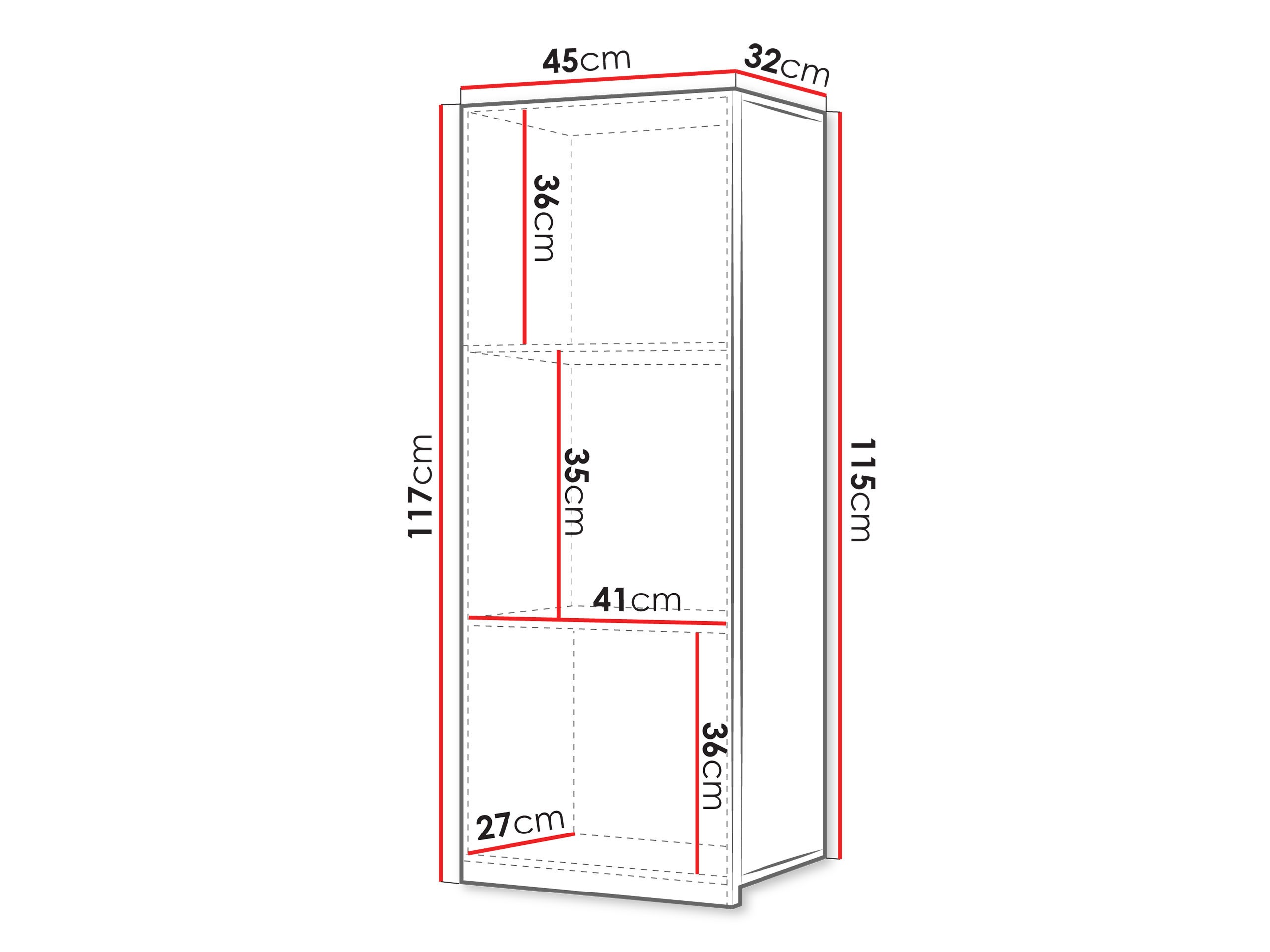 Wall cabinet Remus III (White + Glossy white)
