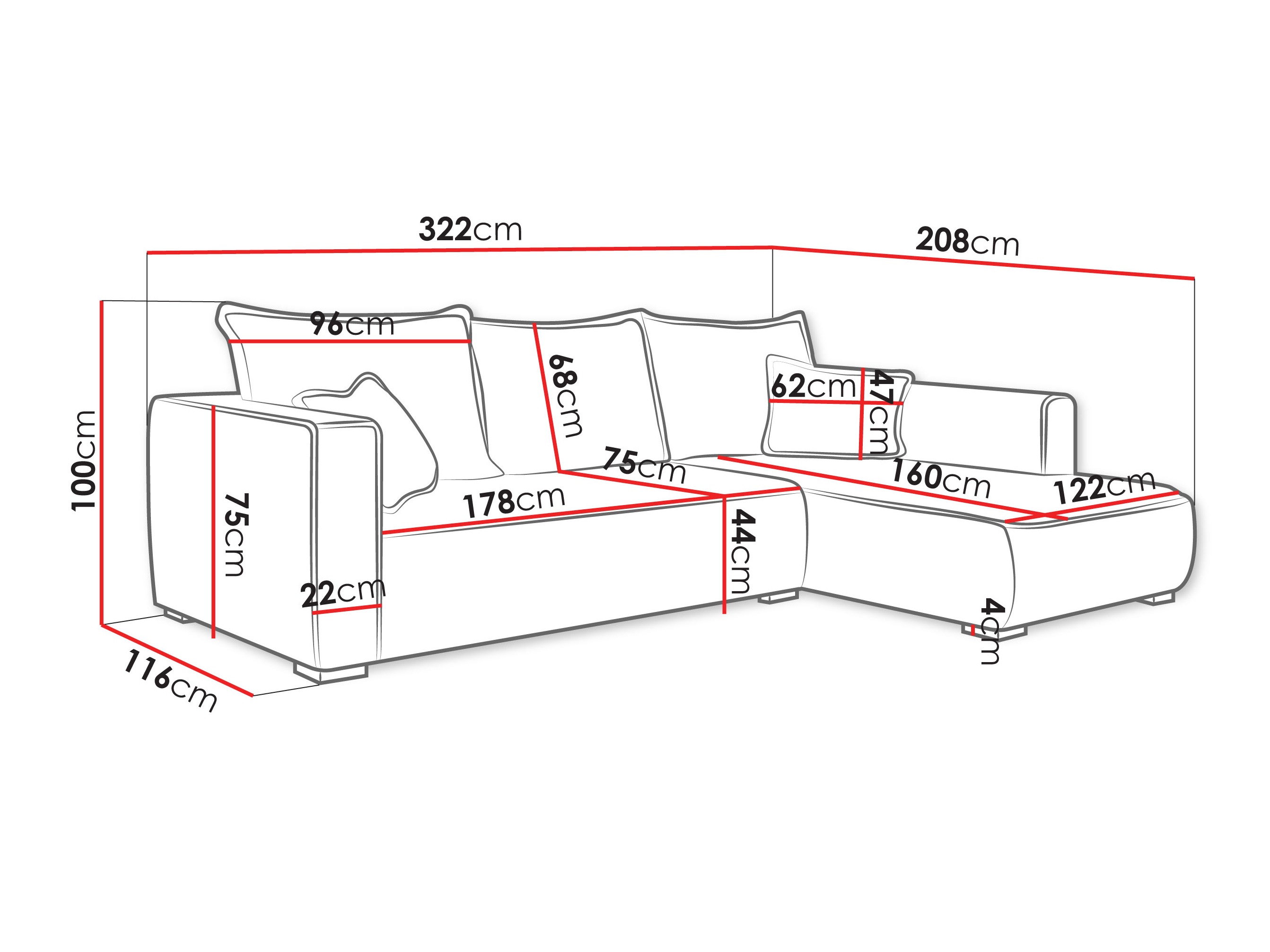 Corner sofa TrendyNest Circas (Tilia 01)