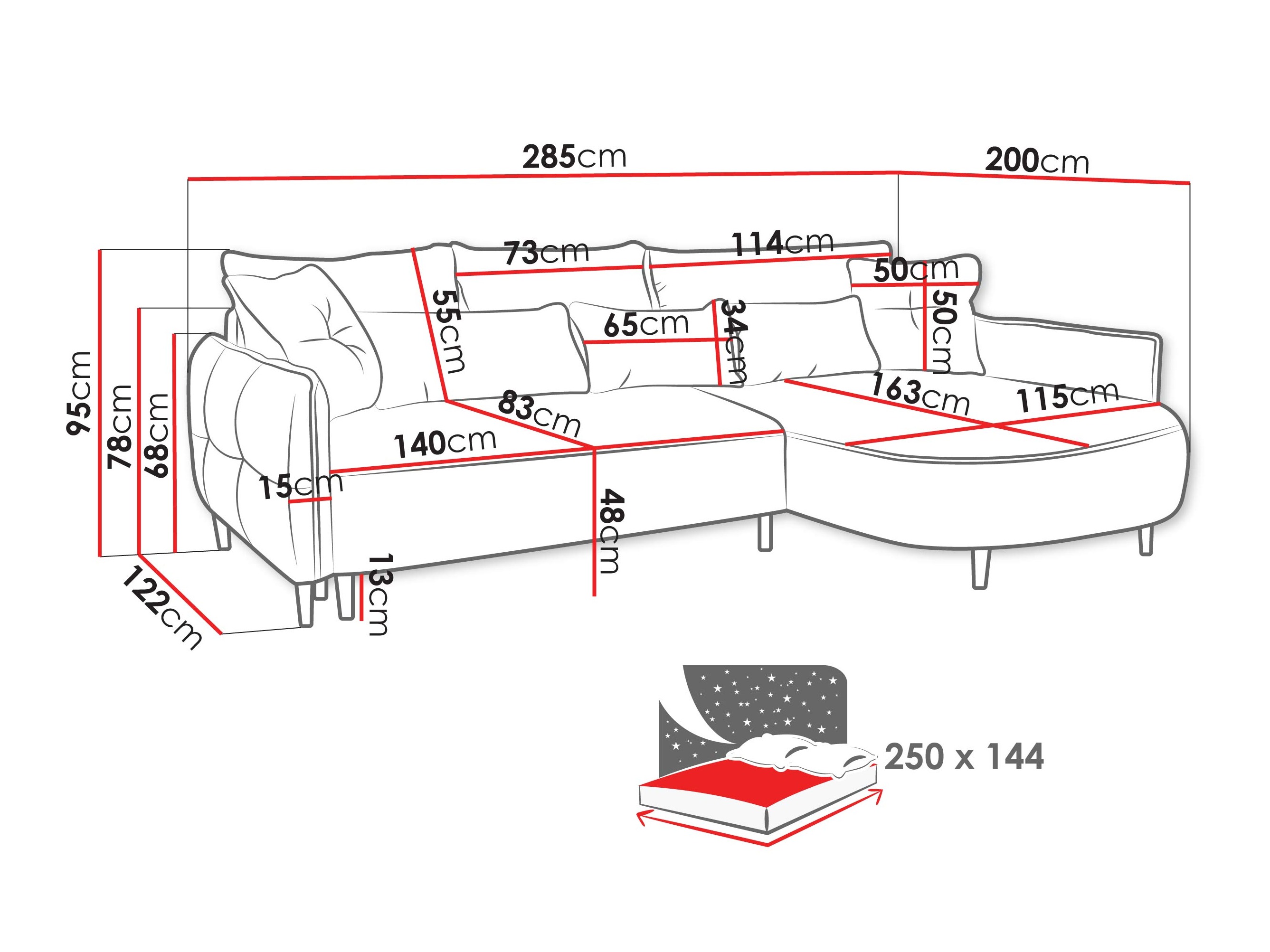 Corner sofa TrendyNest Prunal (Glow 01)