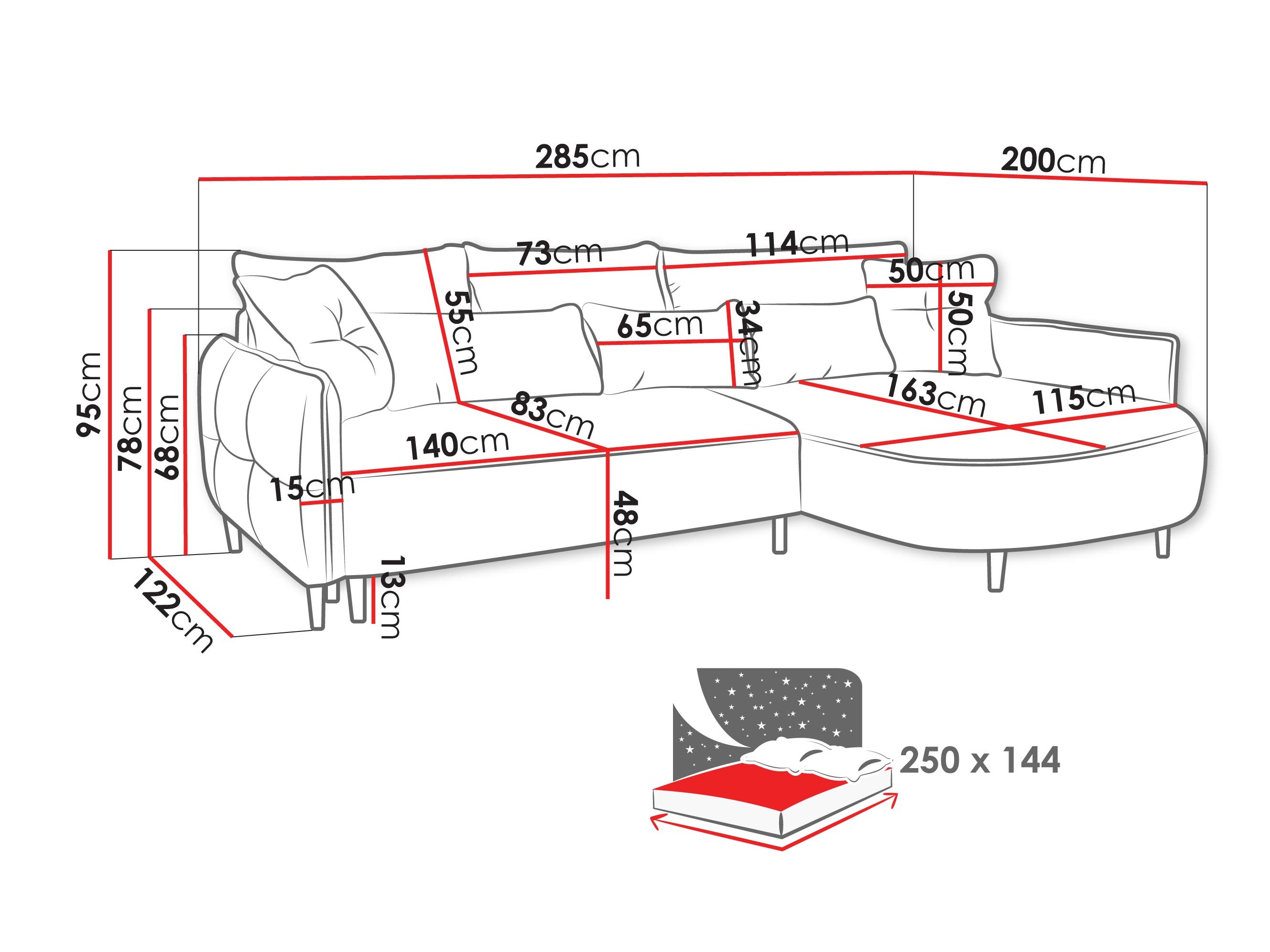 Corner sofa TrendyNest Prunal (Glow 07)