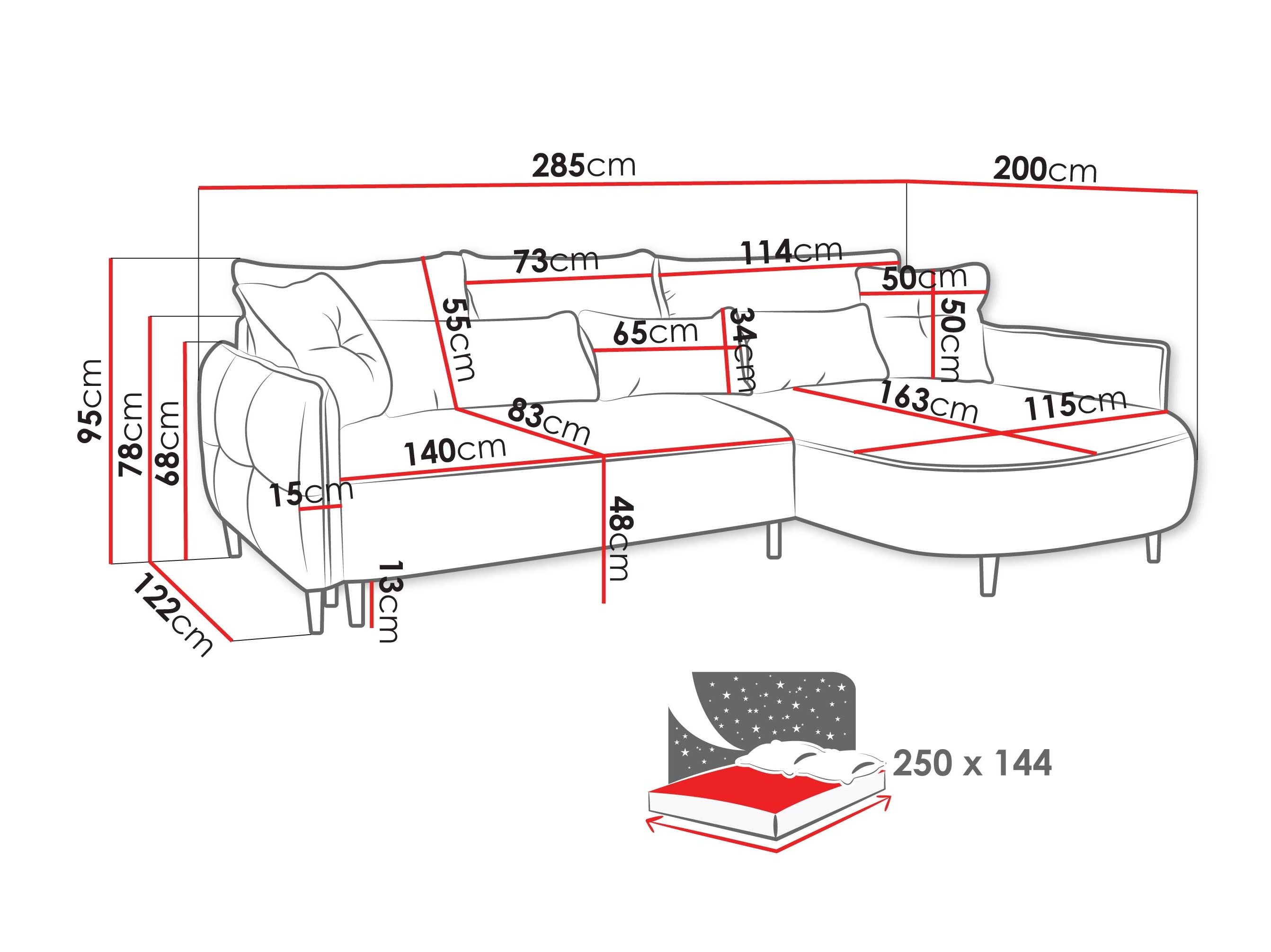 Corner sofa TrendyNest Prunal (Glow 07)