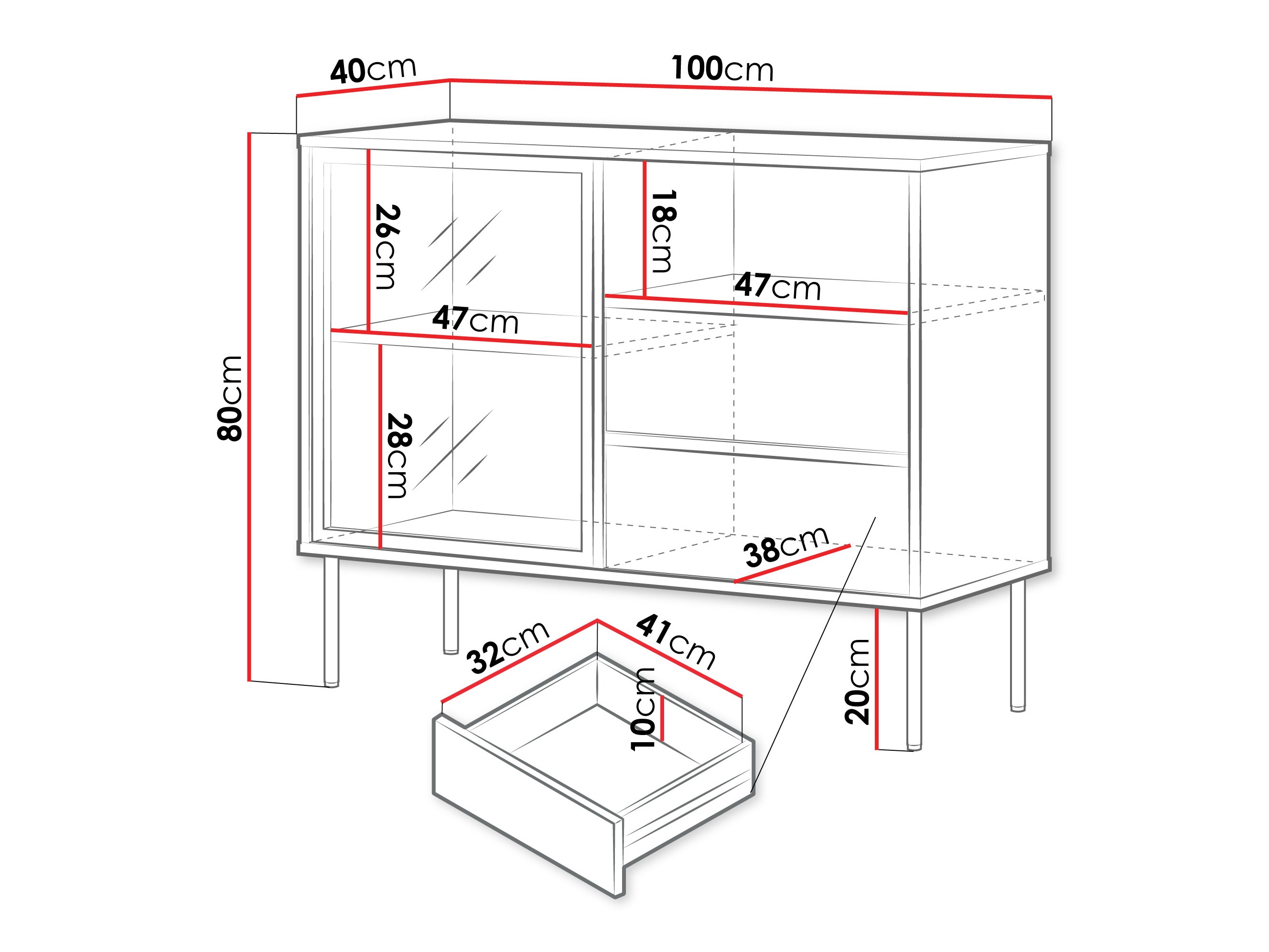 Chest of drawers Merevai 100 (Cashmere)