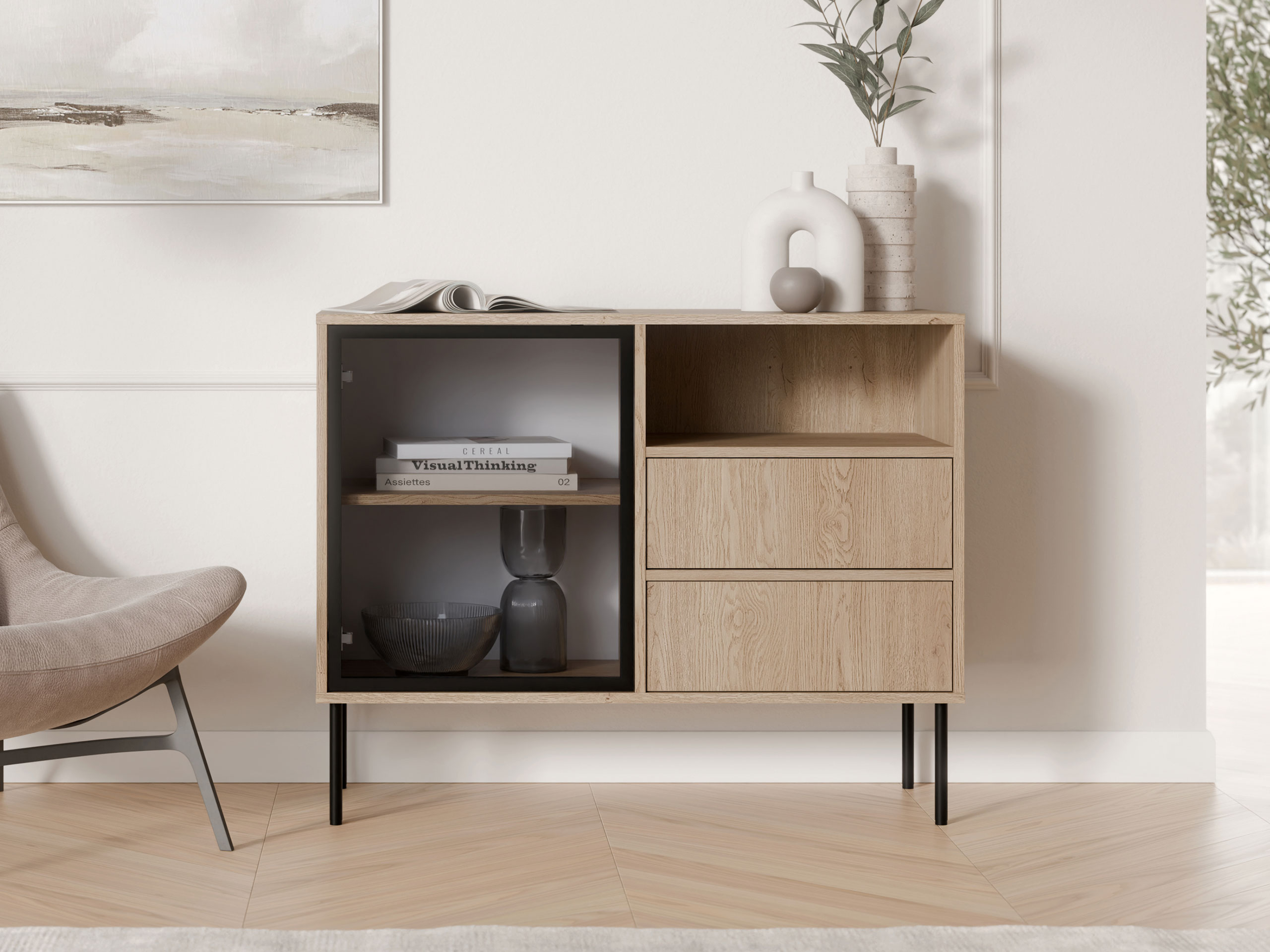 Chest of drawers Merevai 100 (Oak)