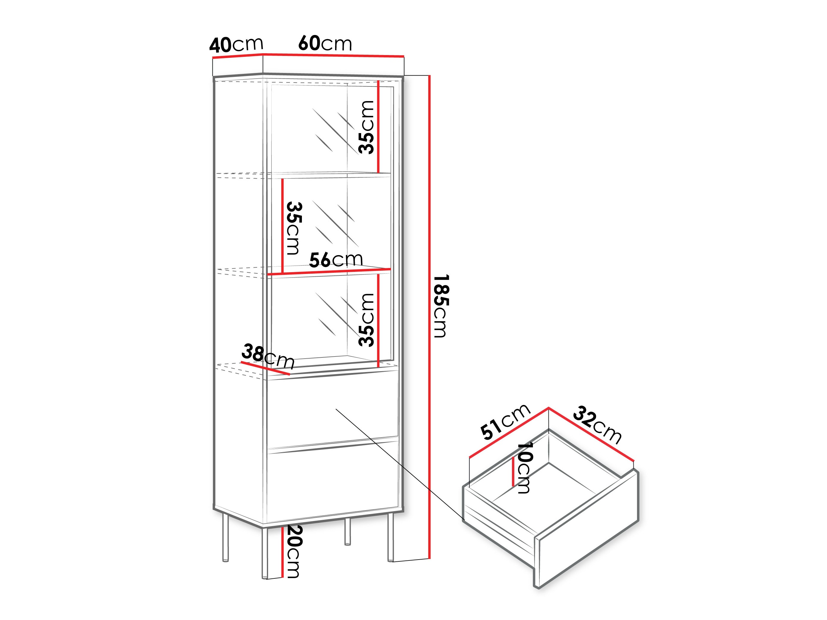 Bookcase Merevai 105 (Cashmere)