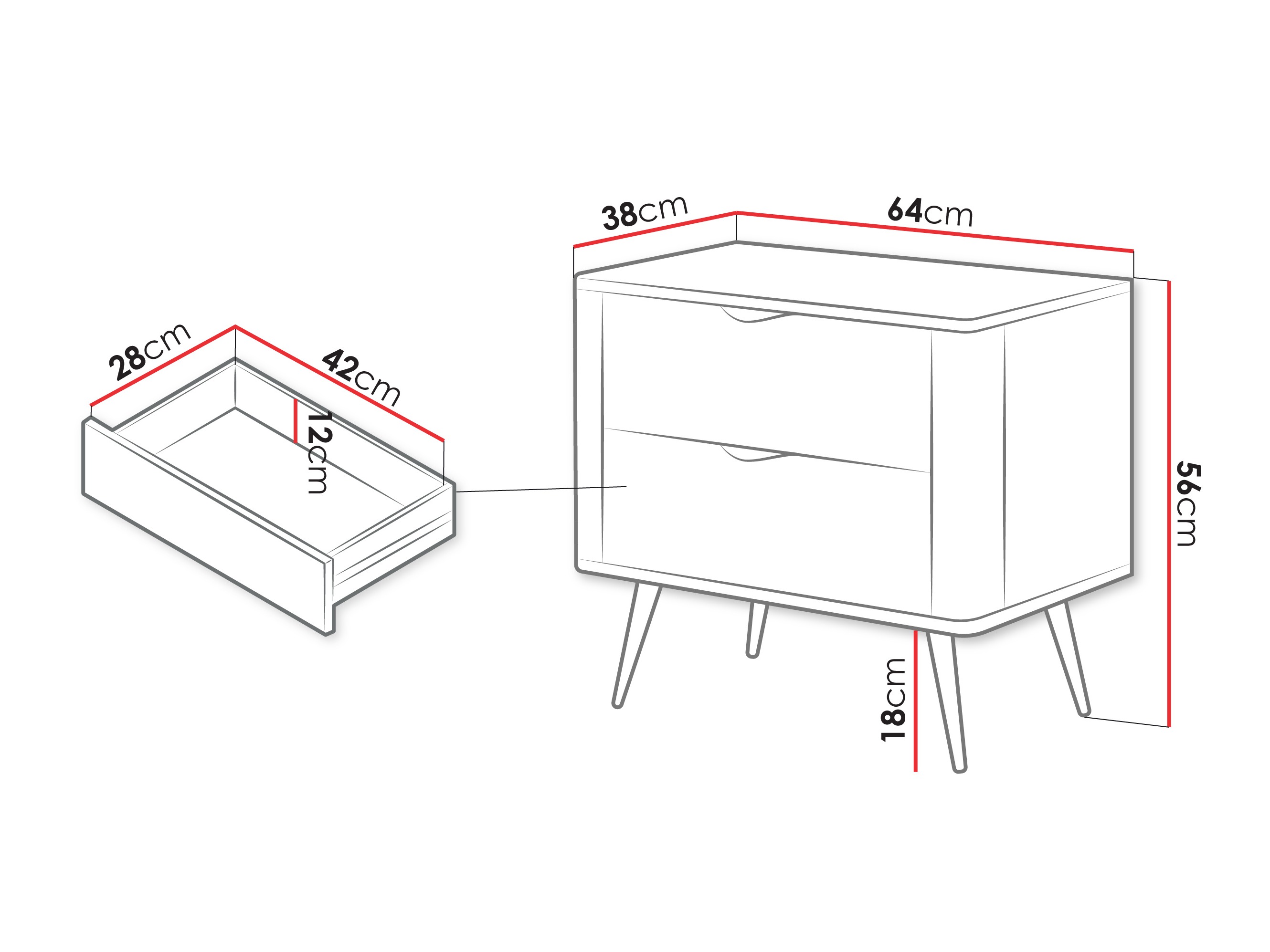 Bedside table Lectum (White)