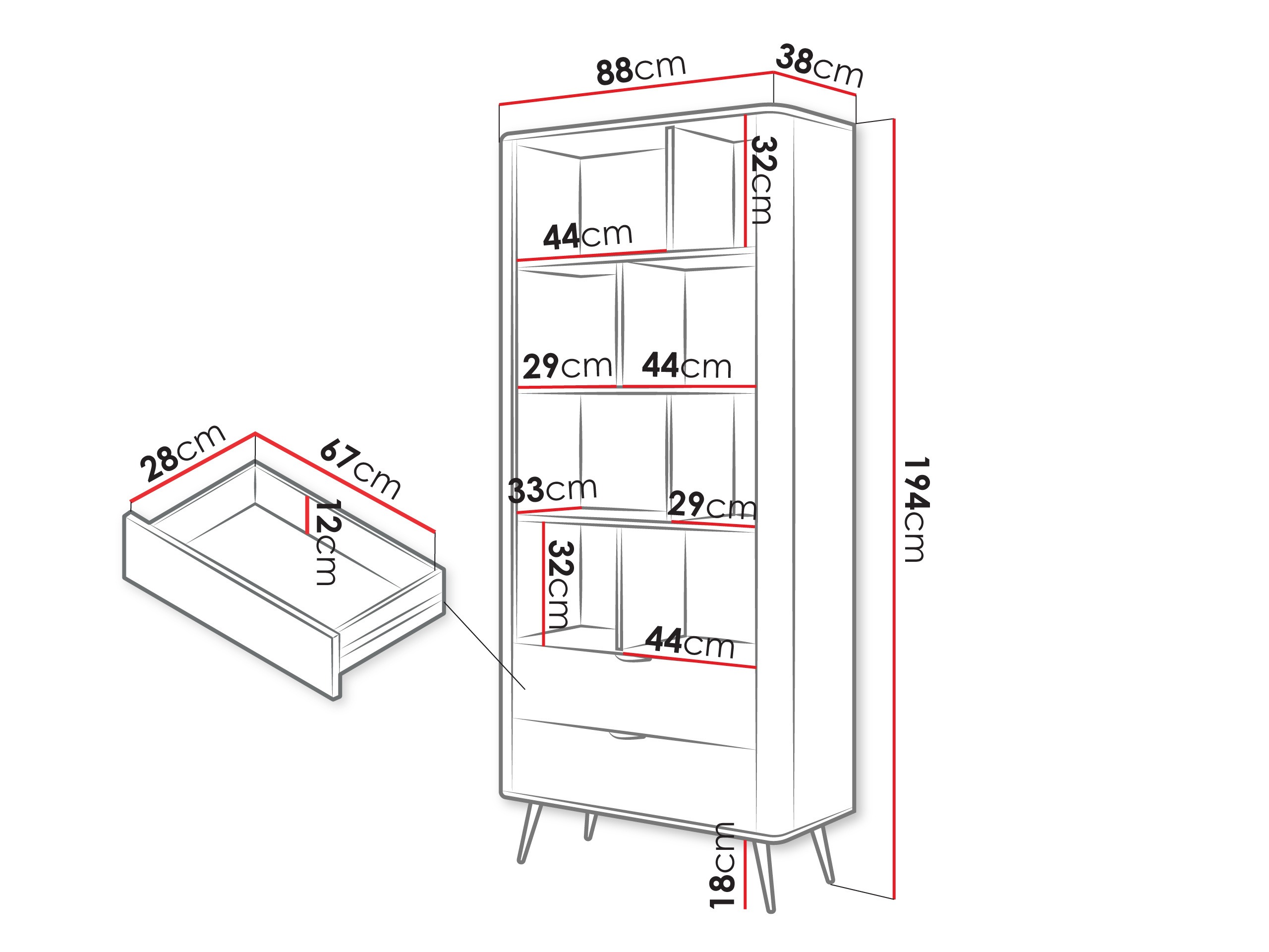 Bookcase Lectum (Beige)