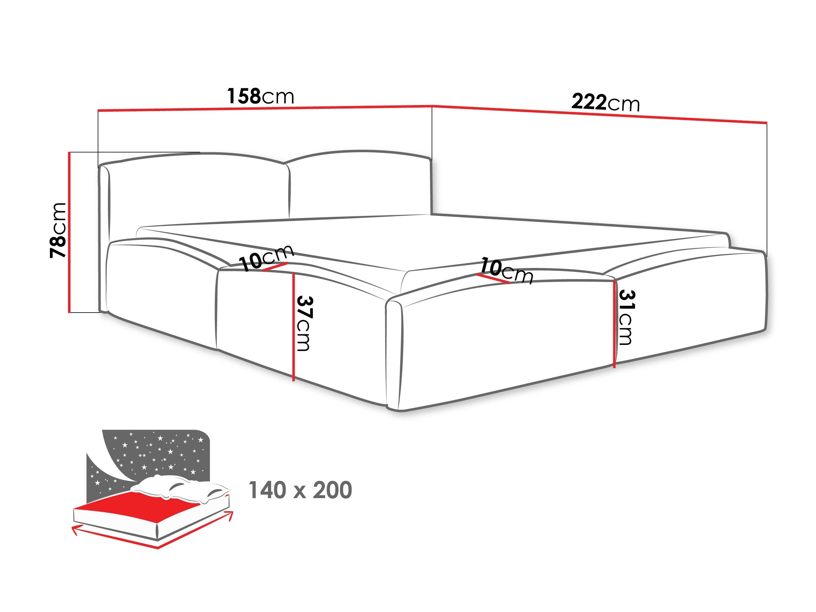 Bed TrendyNest Caprio (Lumo 30)