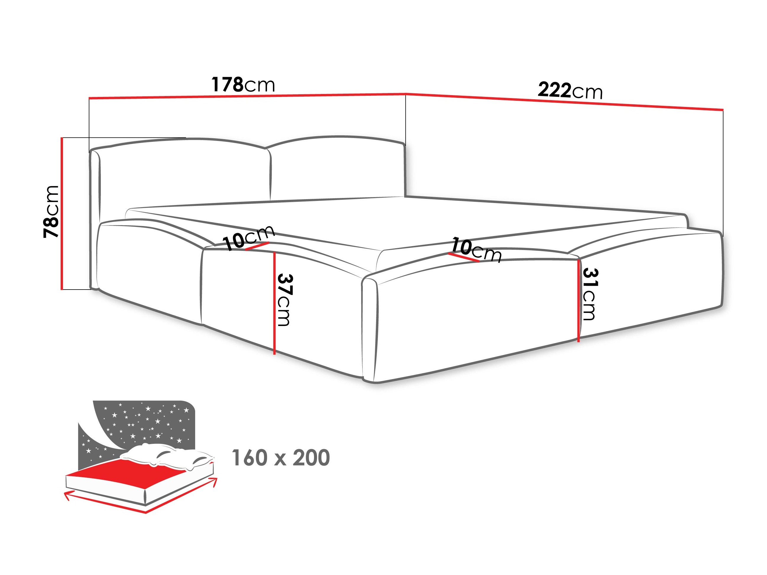 Bed TrendyNest Caprio (Lumo 40)