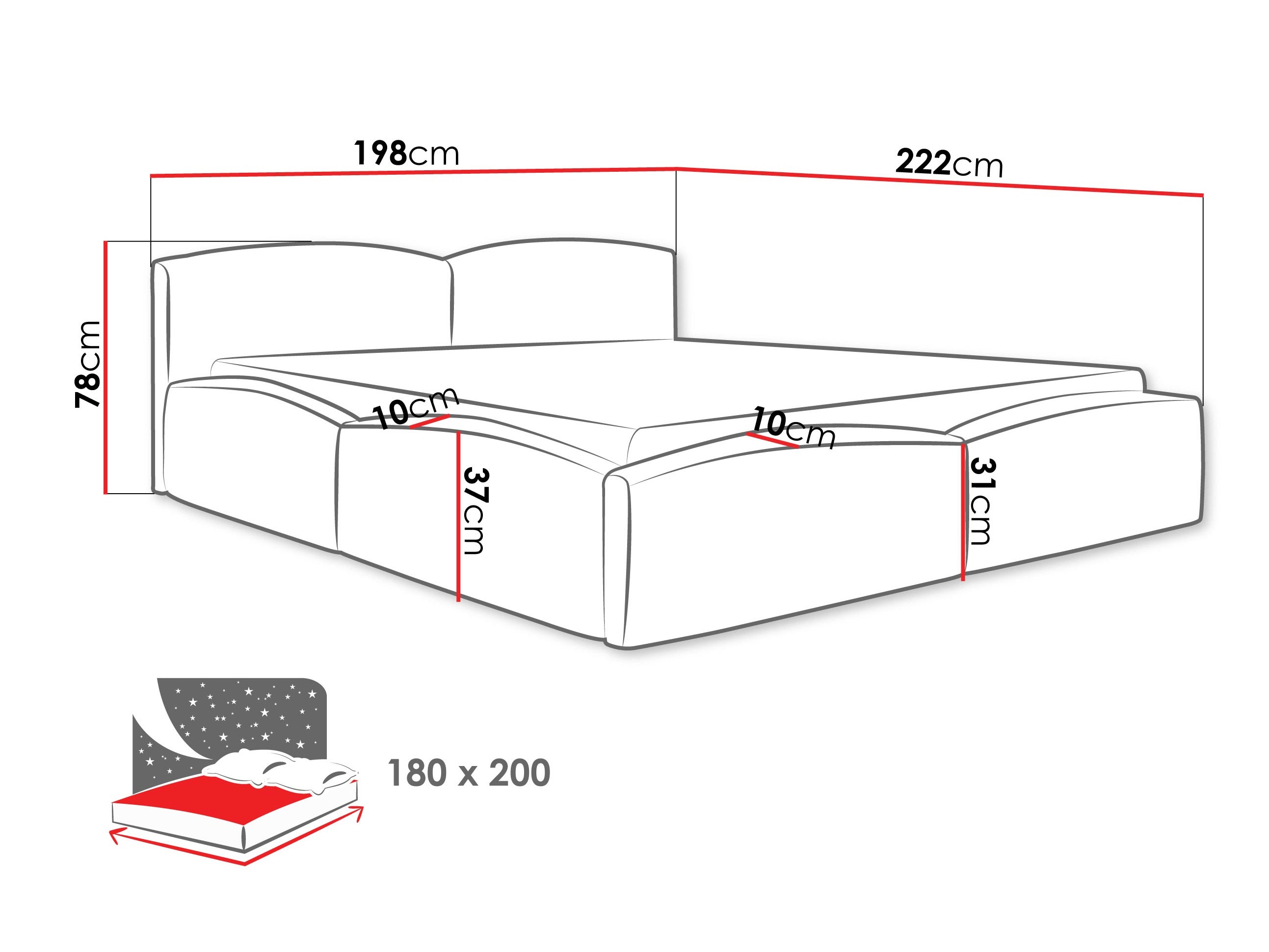 Bed TrendyNest Caprio (Lumo 65)