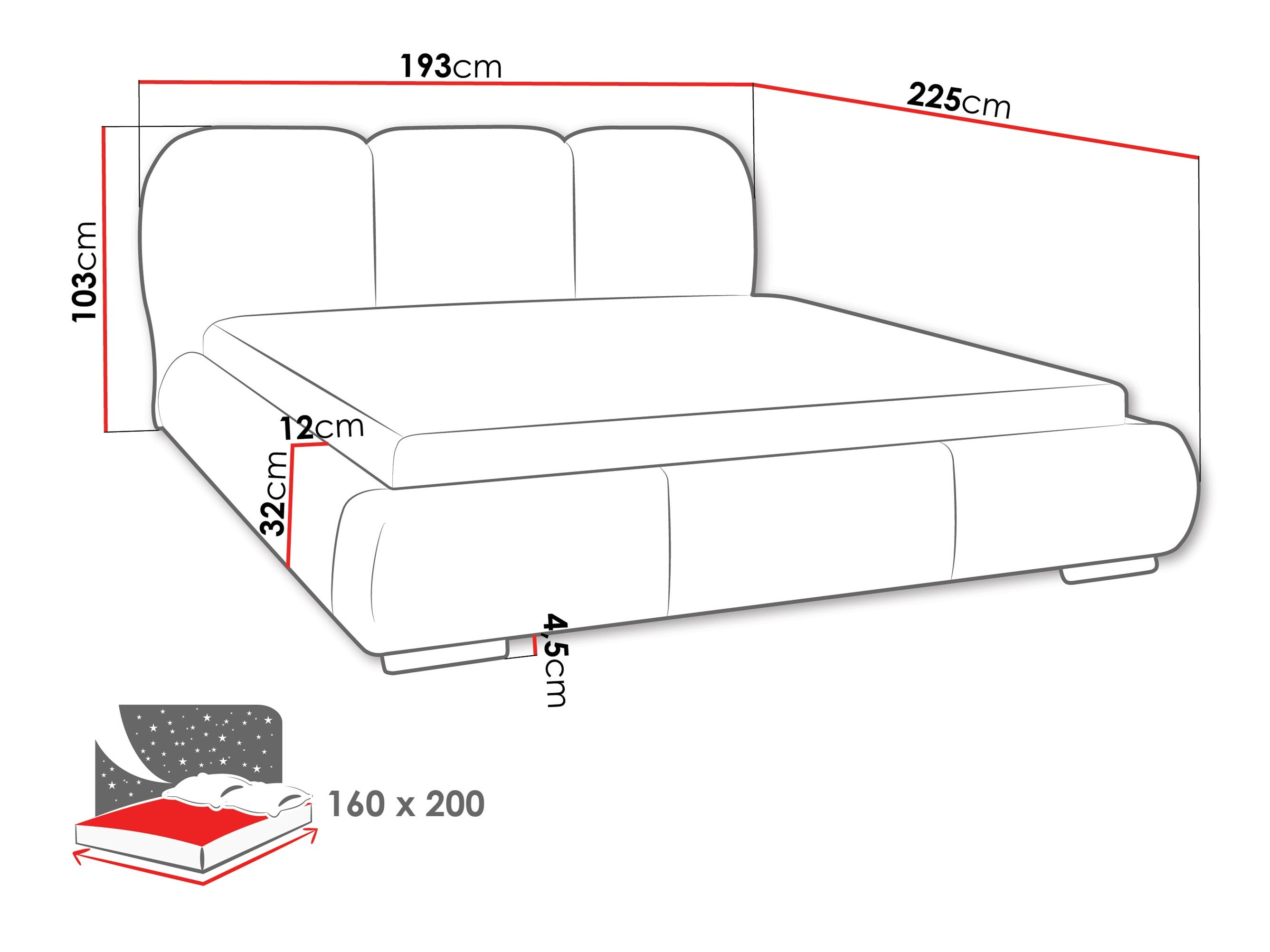 Bed TrendyNest Navium (Coral 45)