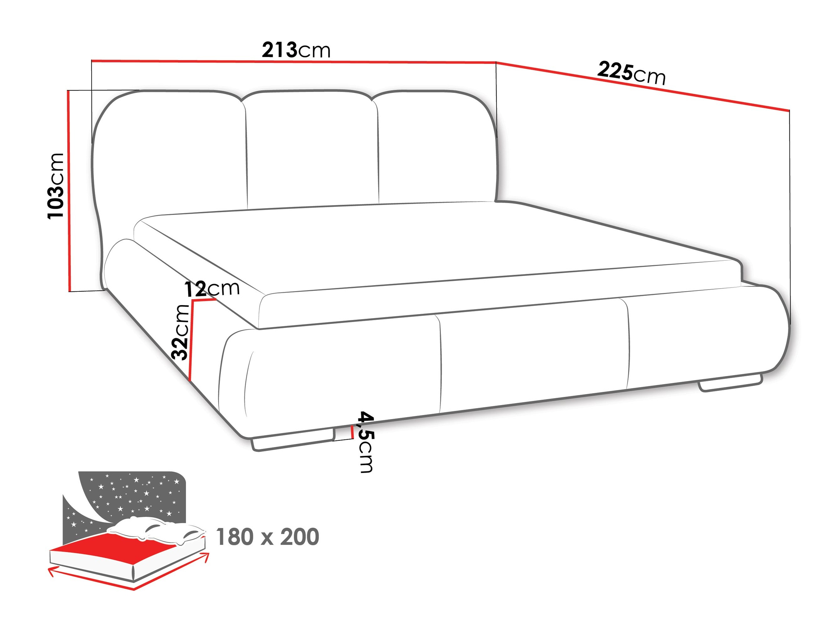 Bed TrendyNest Navium (Coral 50)