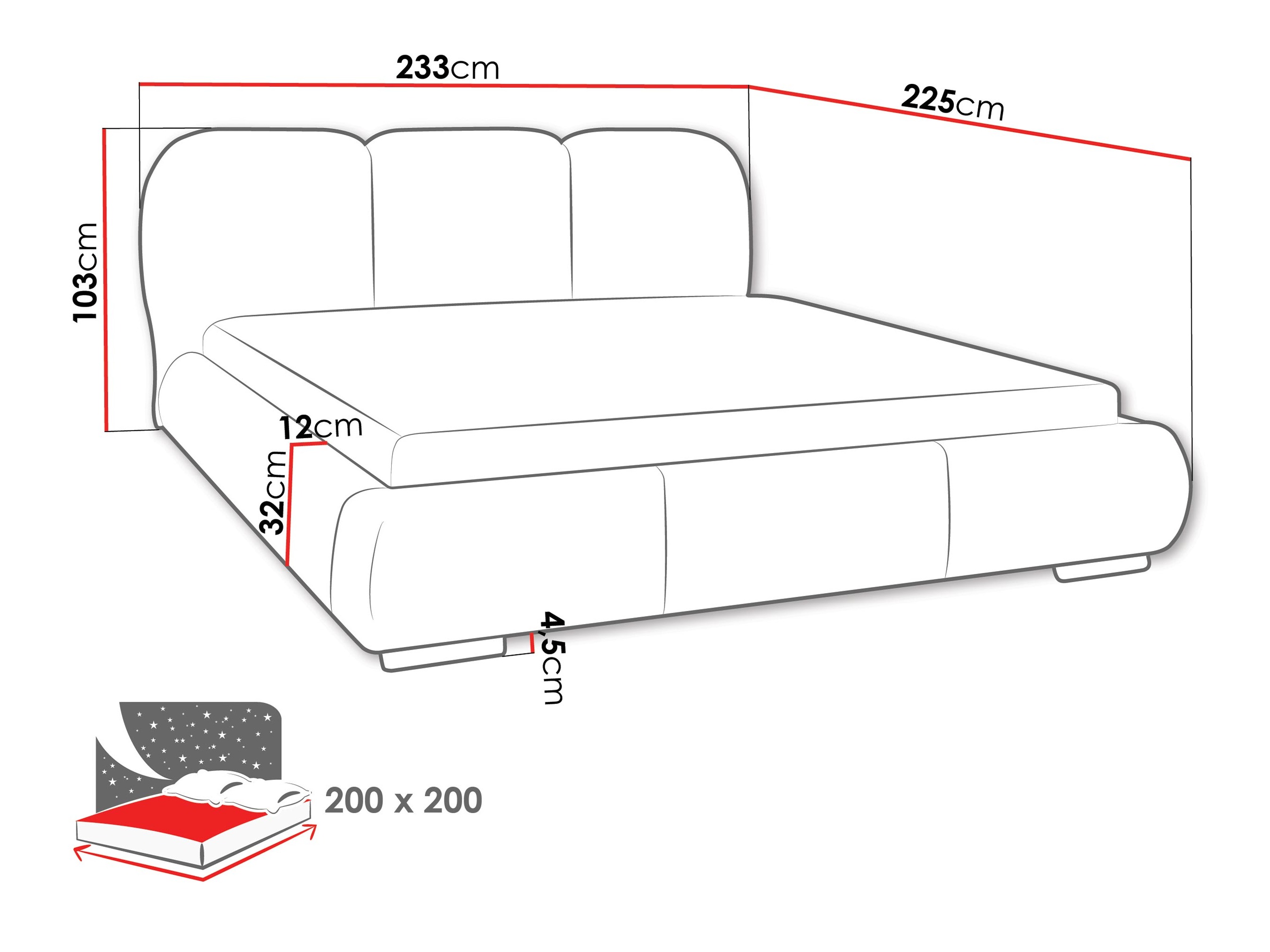 Bed TrendyNest Navium (Coral 75)
