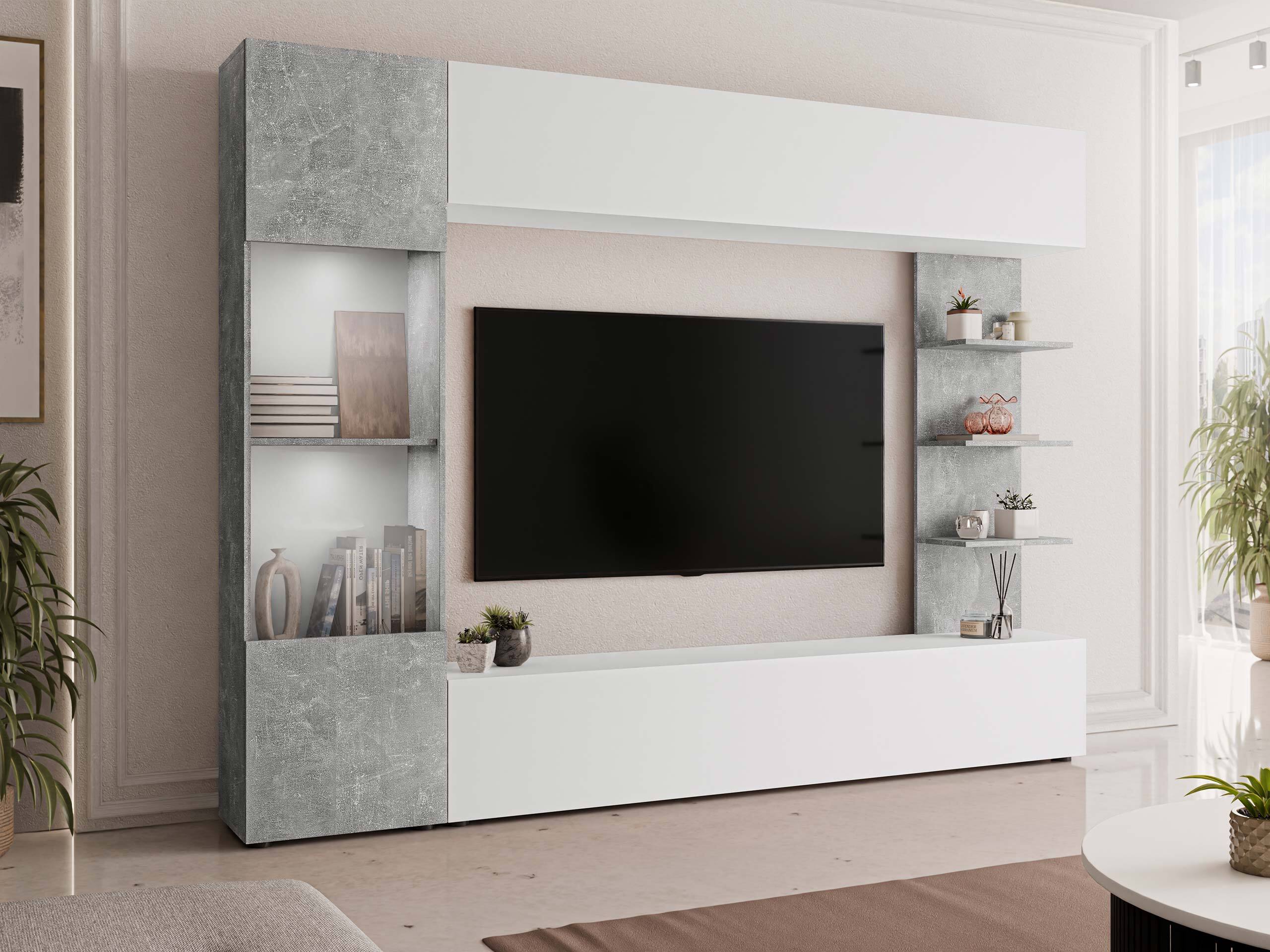 Living room set Comfivo Animus (White + Concrete)