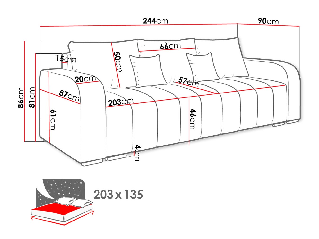 Sofa bed Arvada 124 (Lambi 04)