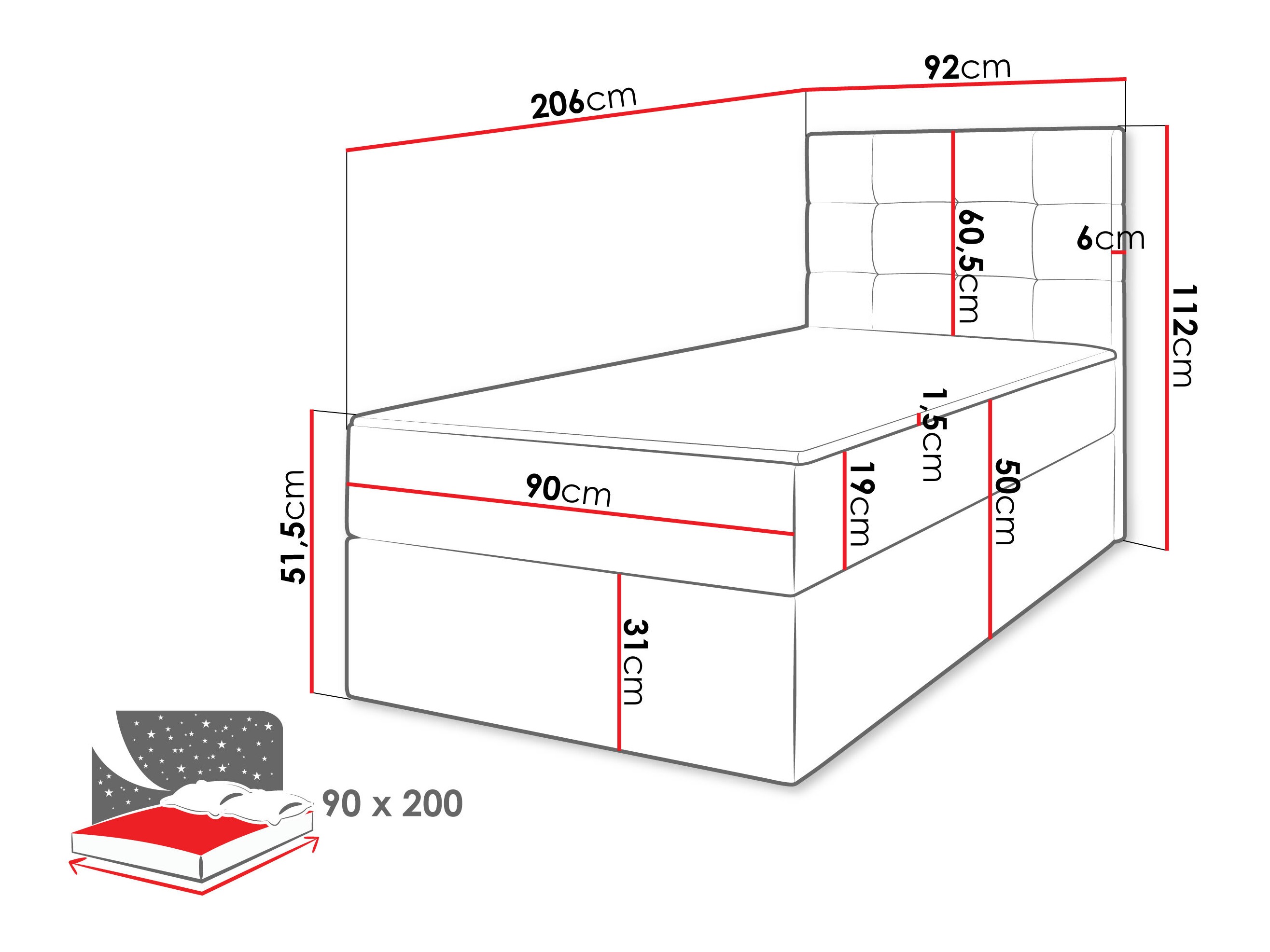 Continental bed Comfivo Osculum II (Lambi 04)