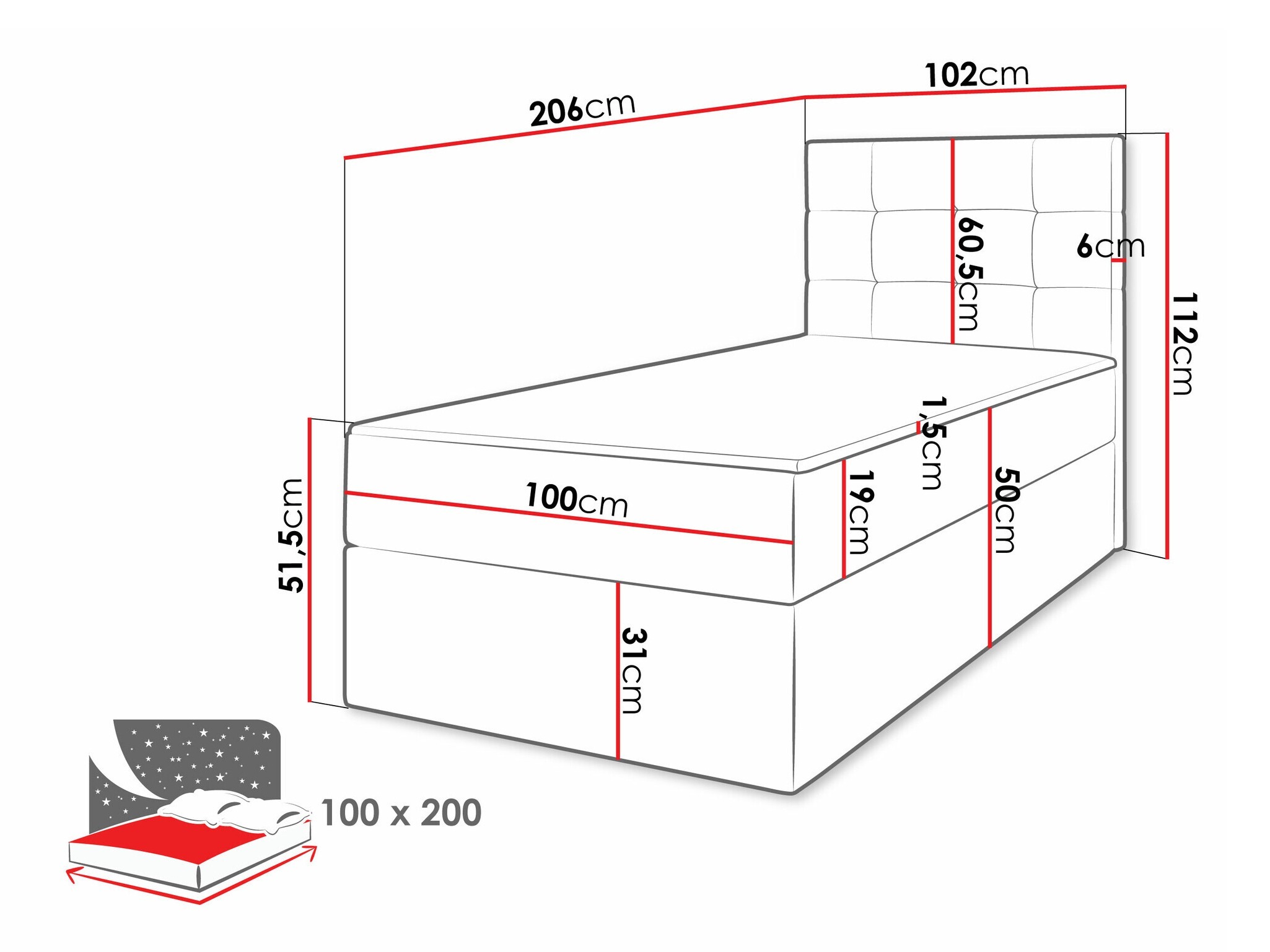 Continental bed Comfivo Osculum II (Lambi 08)