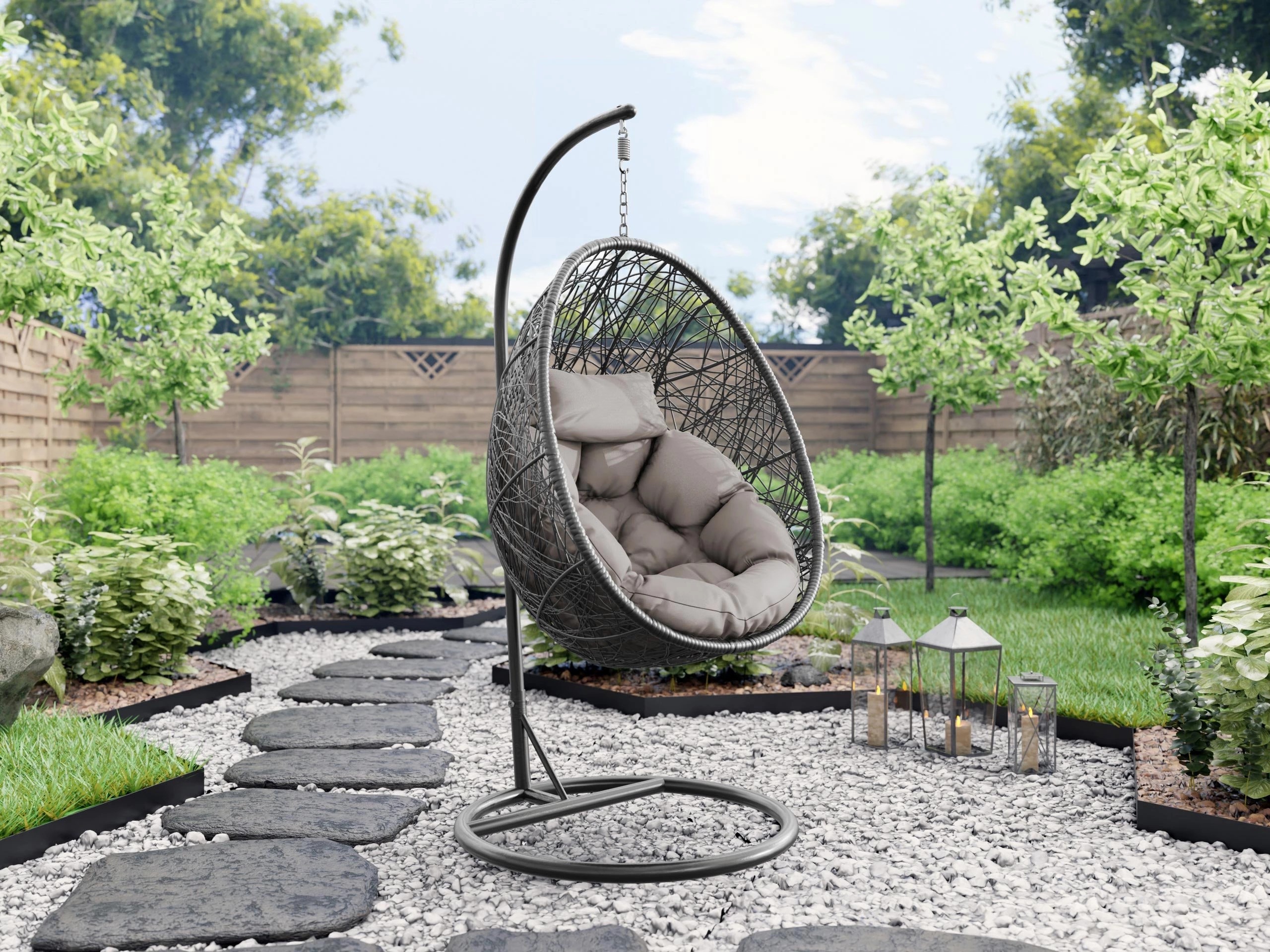 Hanging chair Comfivo Undtudo (Dark grey + Grey)