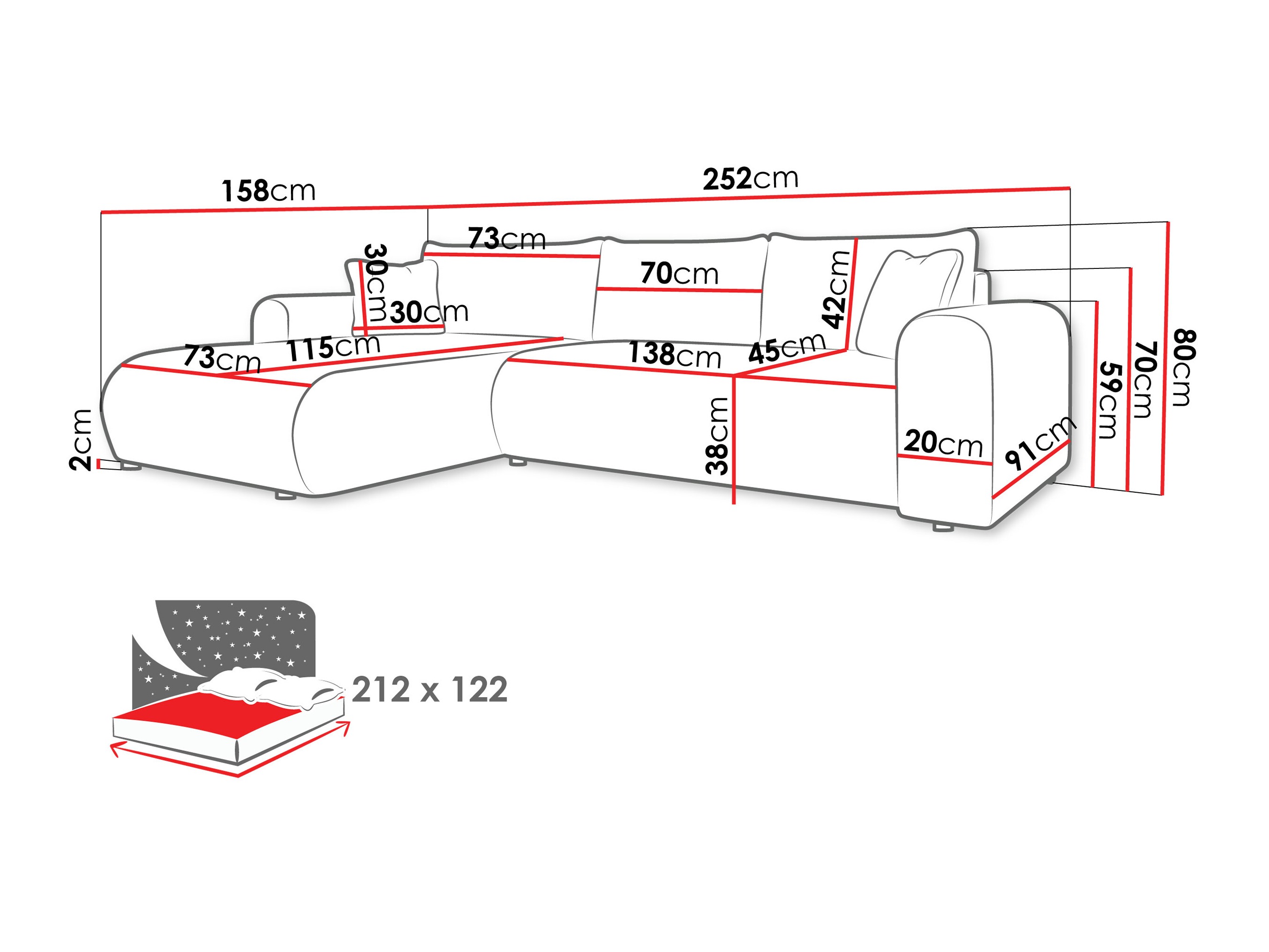 Corner sofa Comfivo Labor (Taro 57)