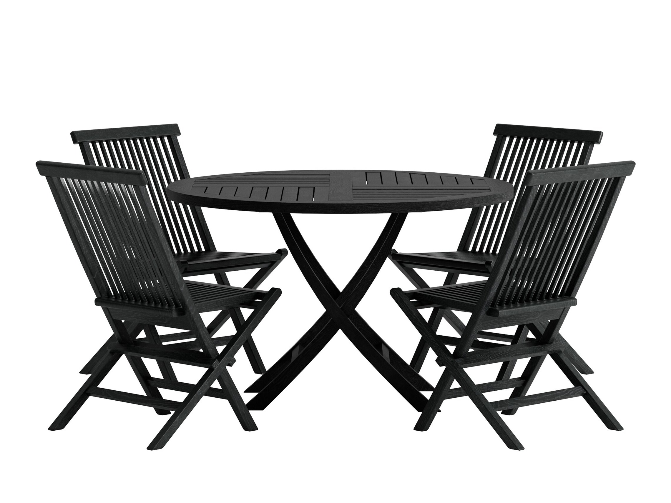 Table and chairs set Nunova 145 (Black)