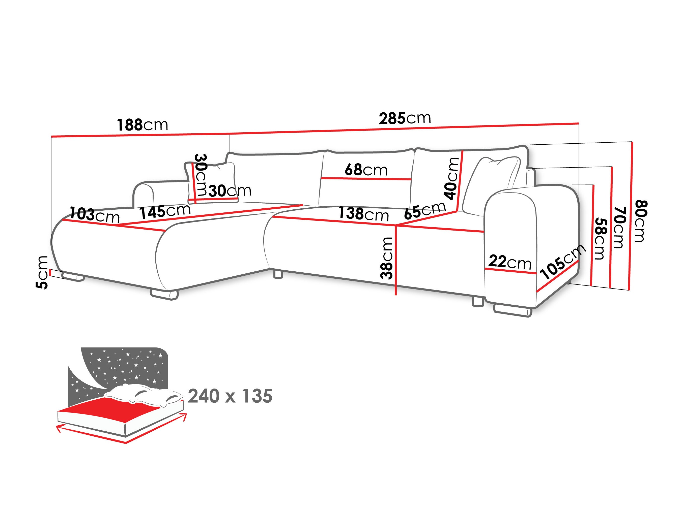 Corner sofa Comfivo Consors (Clara 215.10)