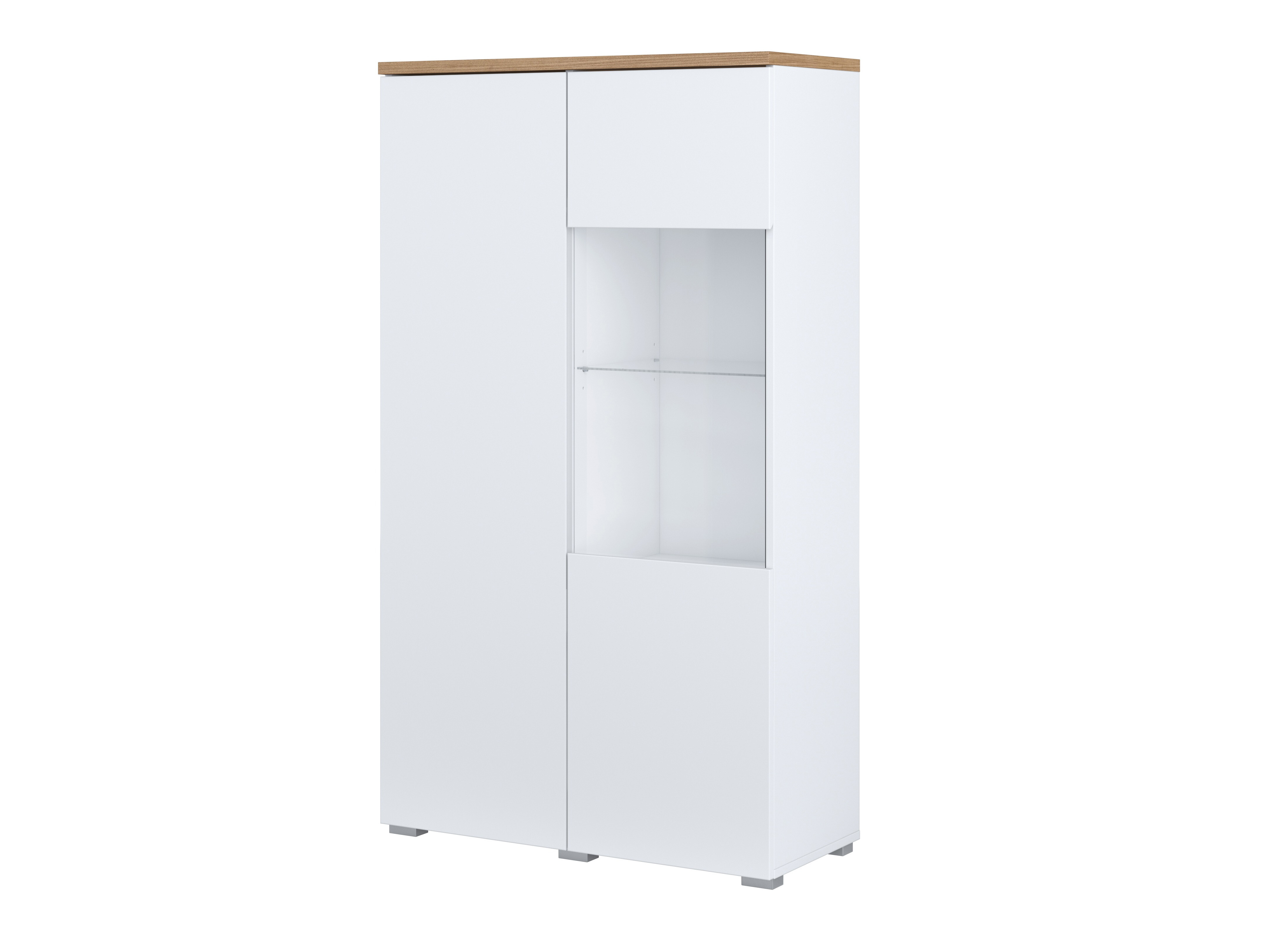Bookcase Baletu 108 (White + Oak)
