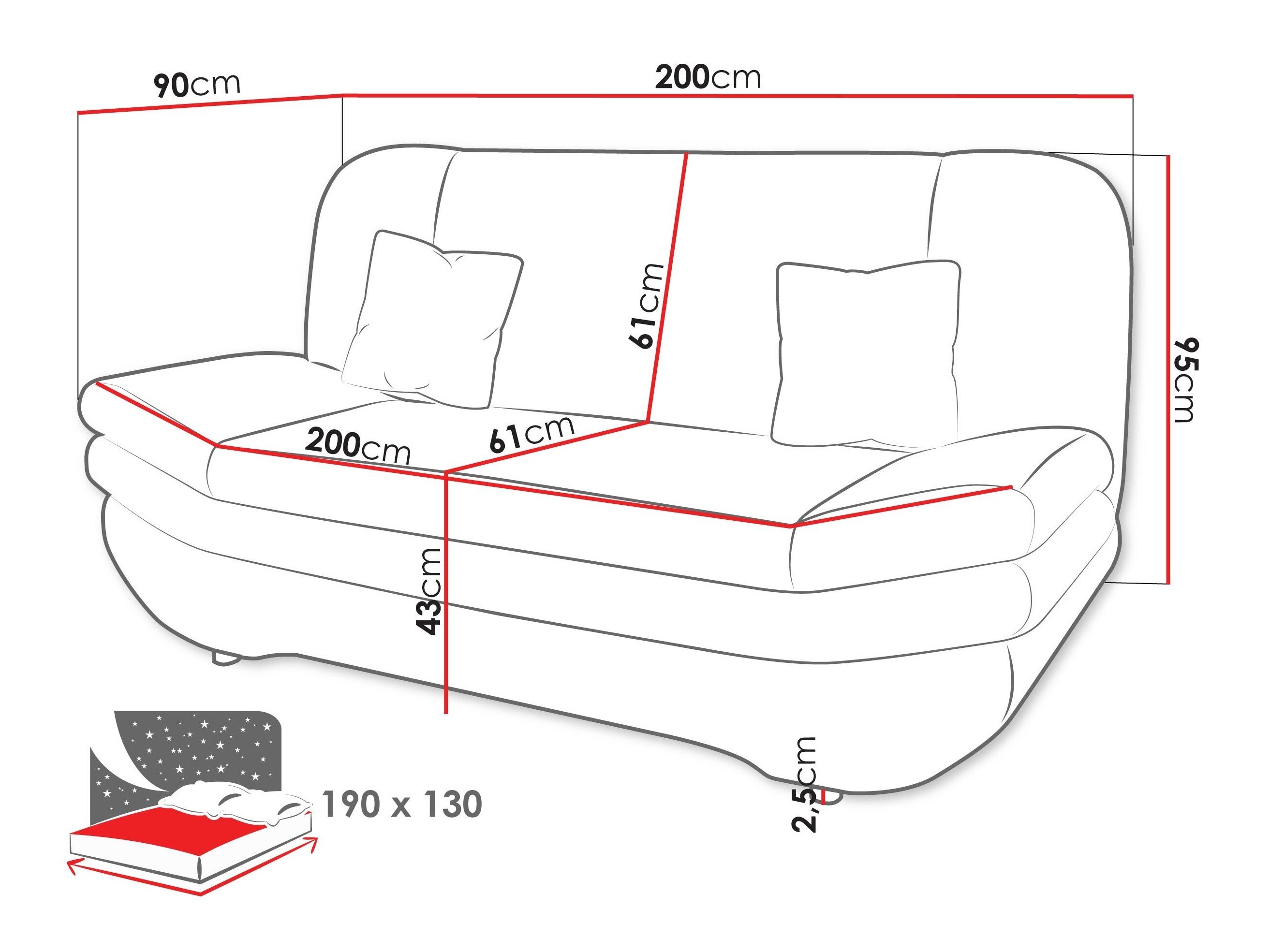 Sofa bed Comfivo Silva (Margo 227.09)