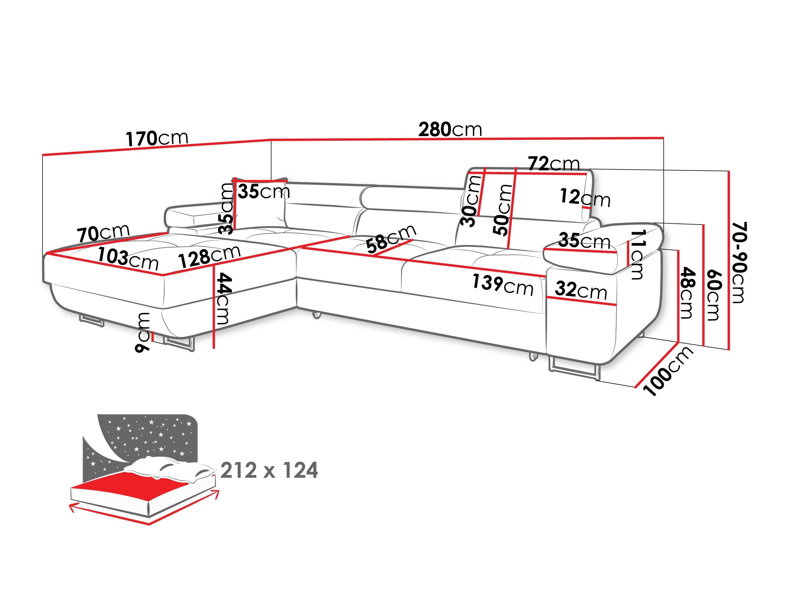 Corner sofa Comfivo Vinetum II (Flow 09)