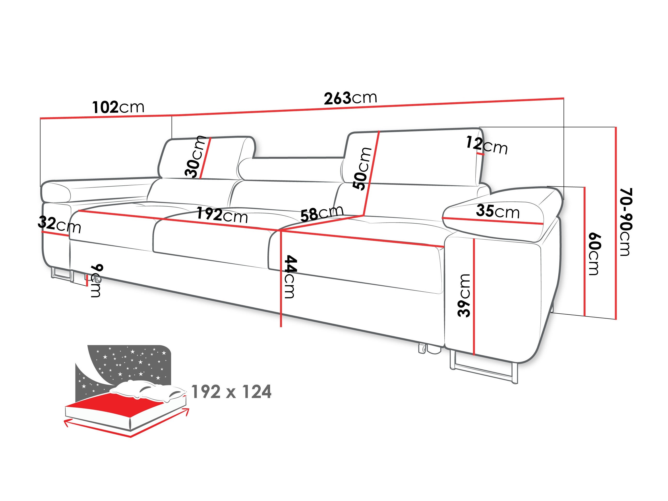 Sofa bed Comfivo Vinetum (Lumo 55)