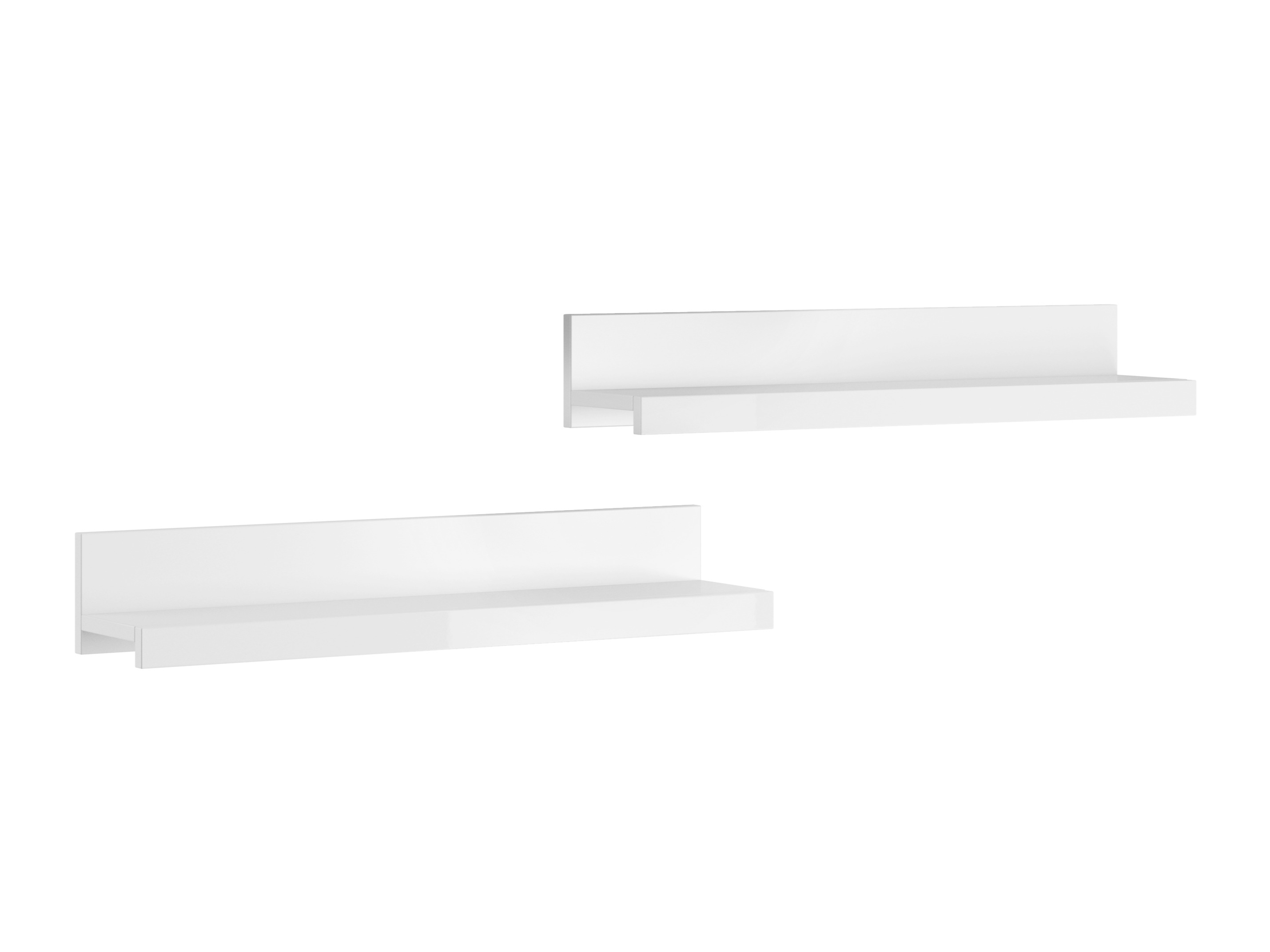 Wall-mounted set of shelves Torvire 105 (White + Glossy white)
