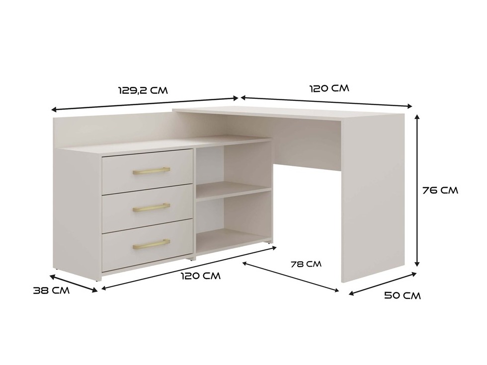 Corner desk Mandeville 131 (Cashmere)