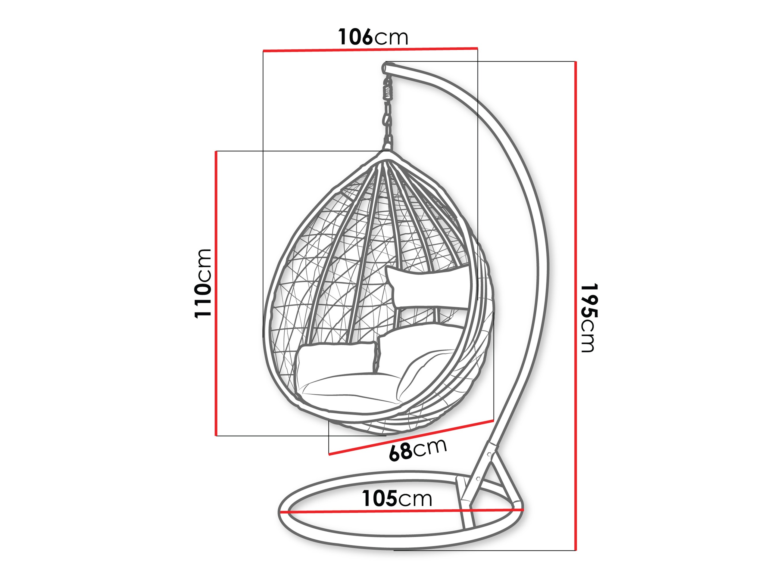 Hanging chair Comfivo Schola (Grey + Light grey)