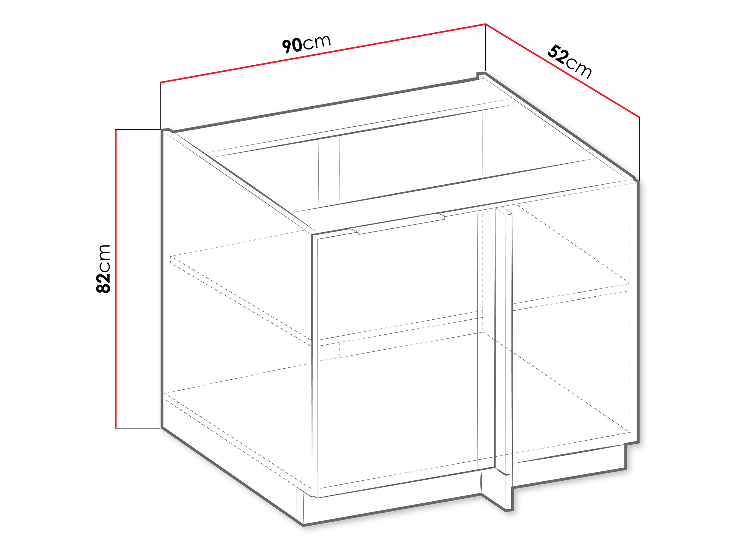 Modular cabinet with doors Sole 100