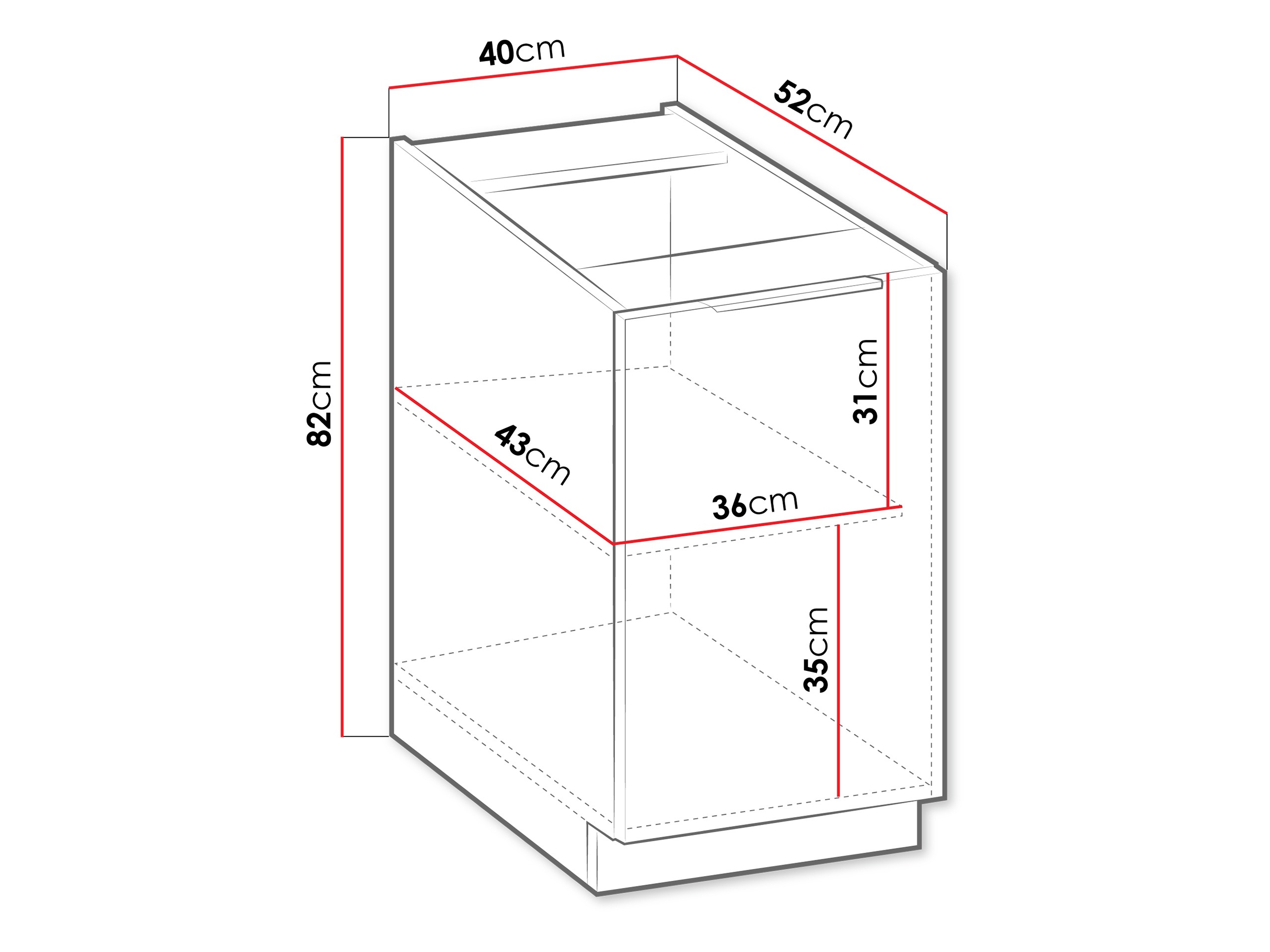 Modular cabinet with doors Sole 114