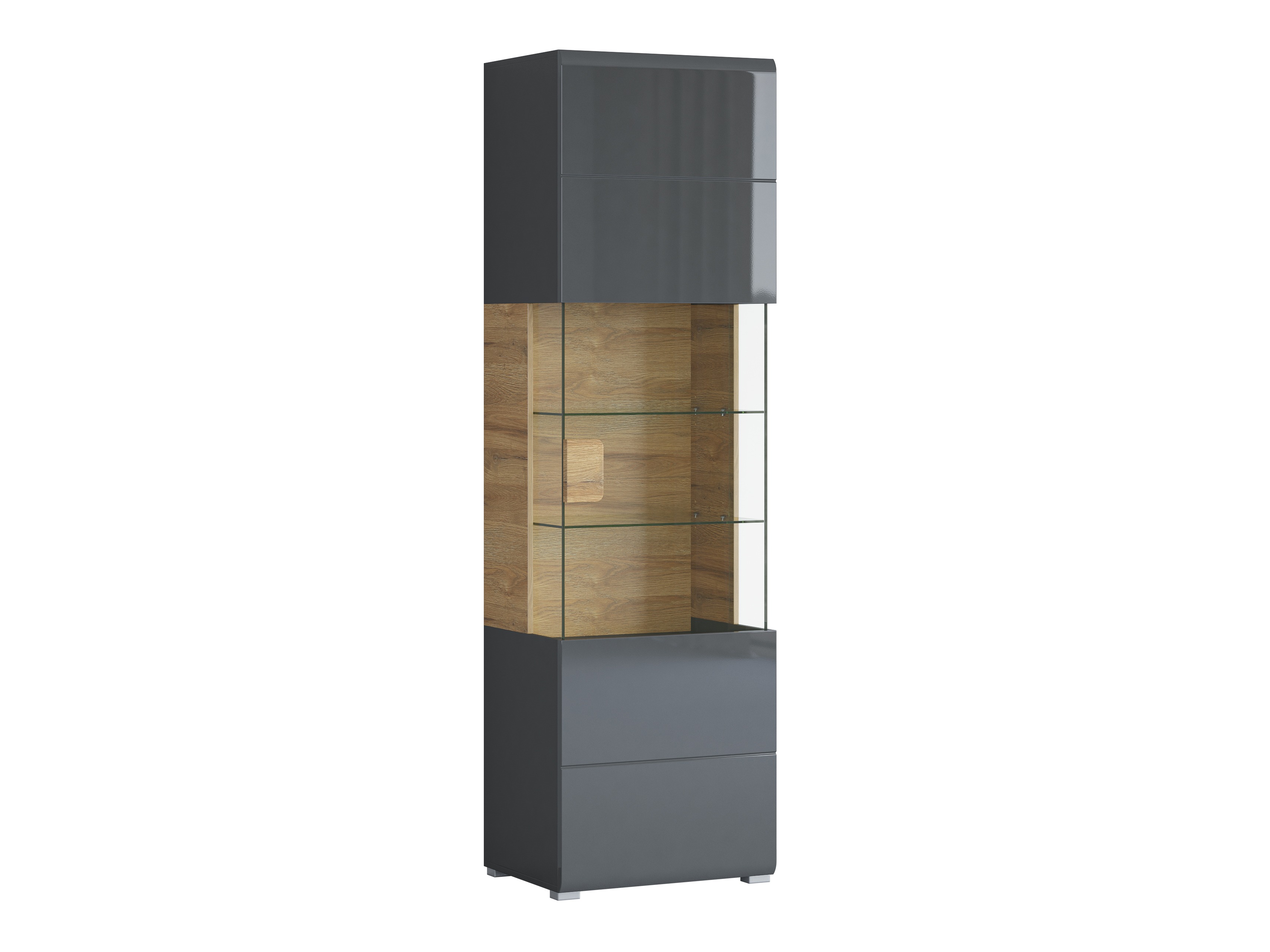 Bookcase Torsone 103 (Anthracite + Gloss anthracite + Grandson oak)