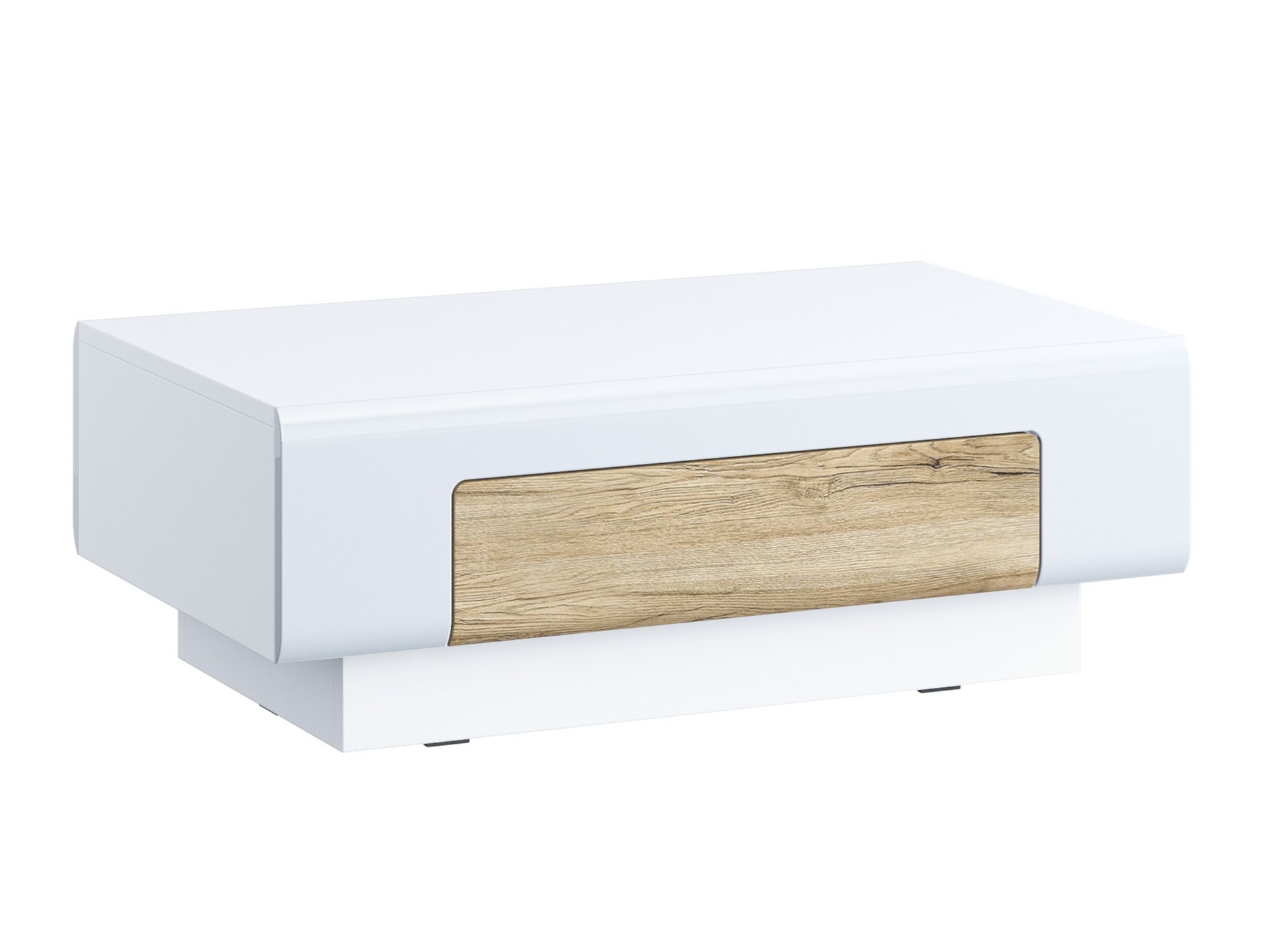Coffee table Torsone 111 (White + Glossy white + San Remo oak)