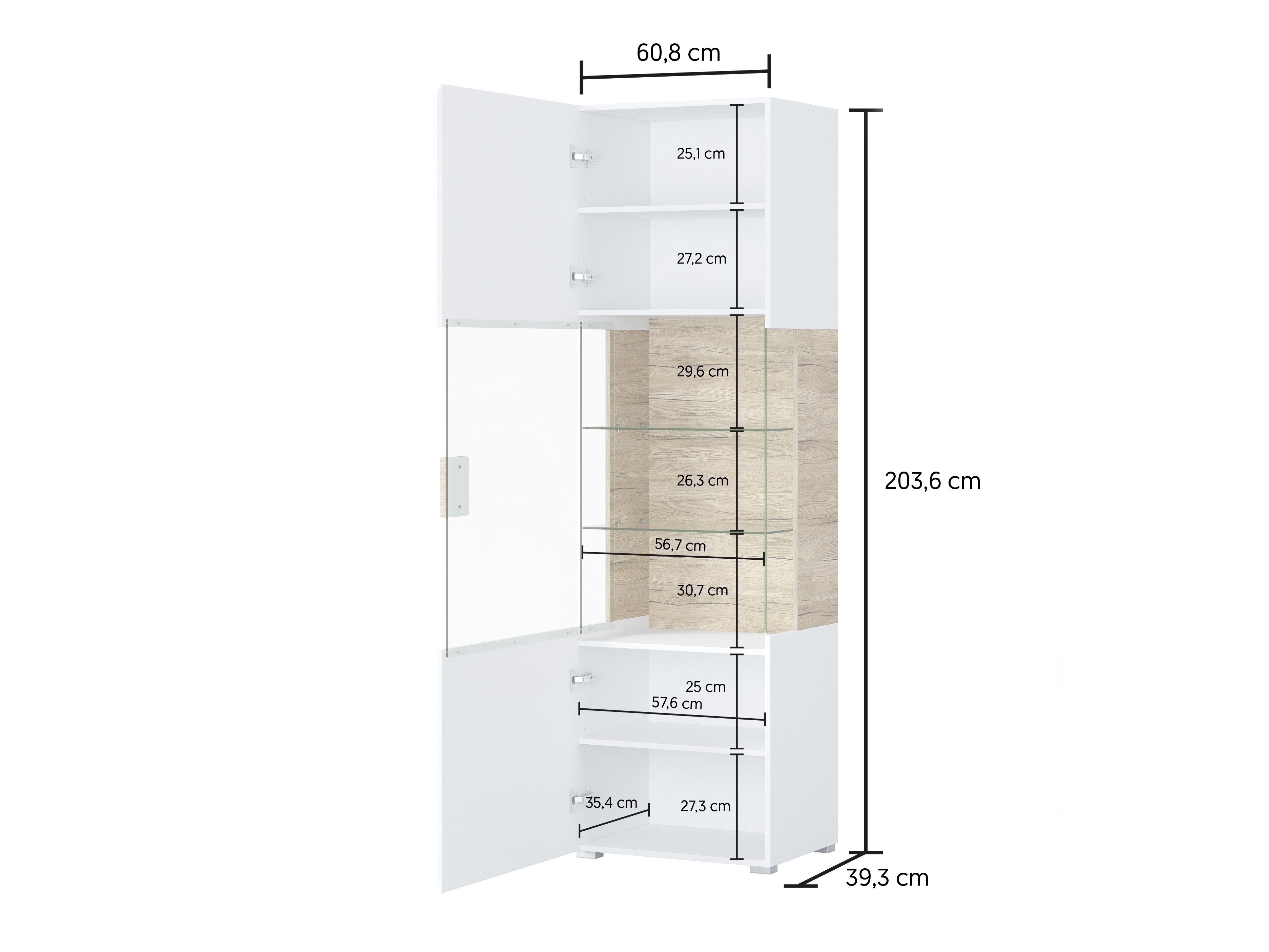 Living room set Torsone 104 (White + Glossy white + San Remo oak)