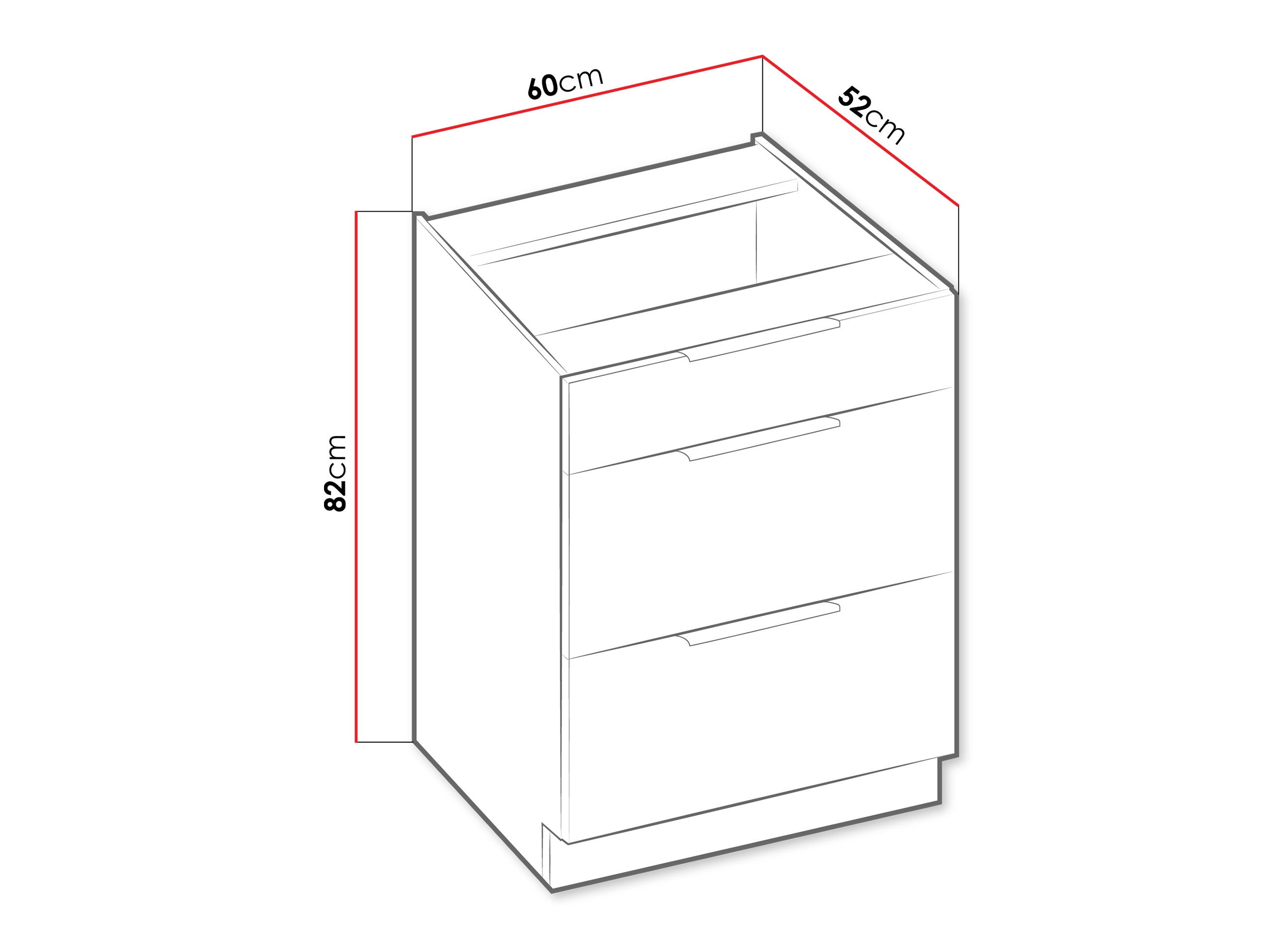 Modular cabinet with drawers Sole 126