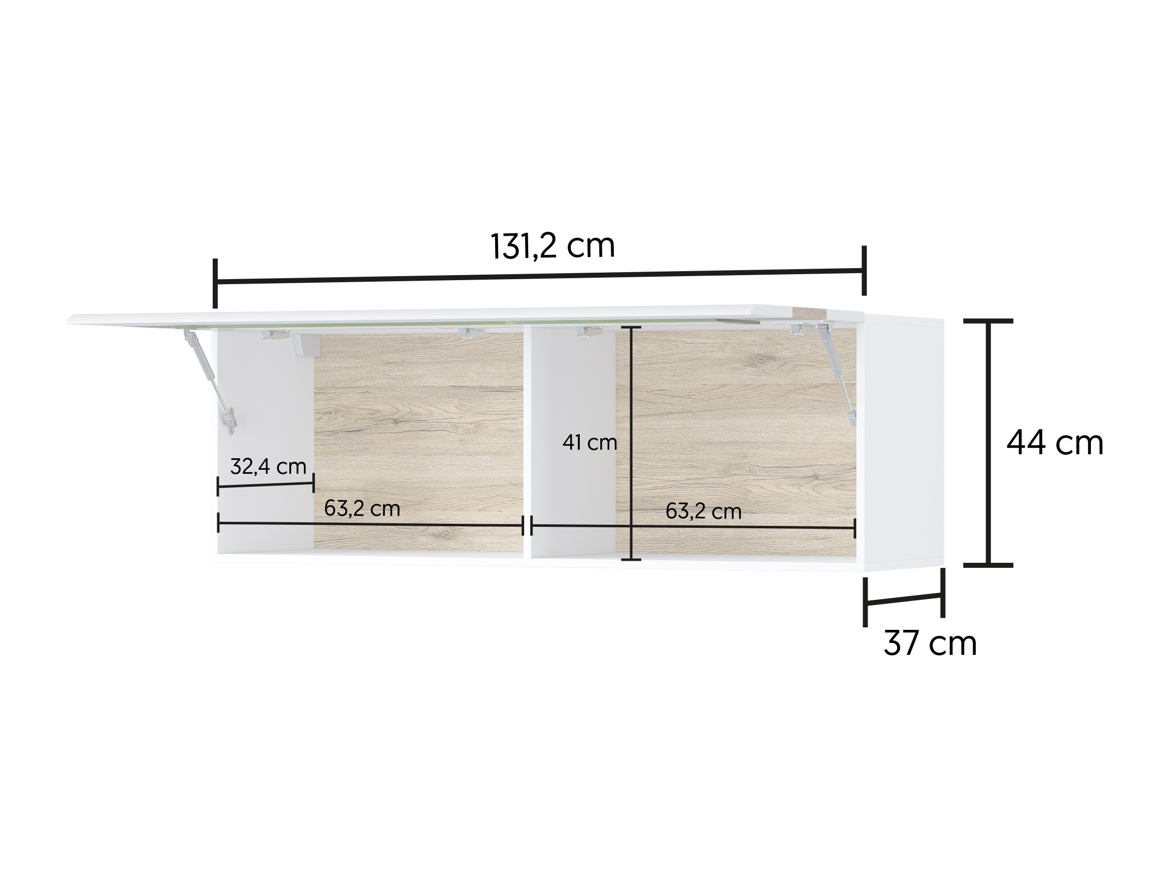 Wall cabinet Torsone 116 (White + Glossy white)