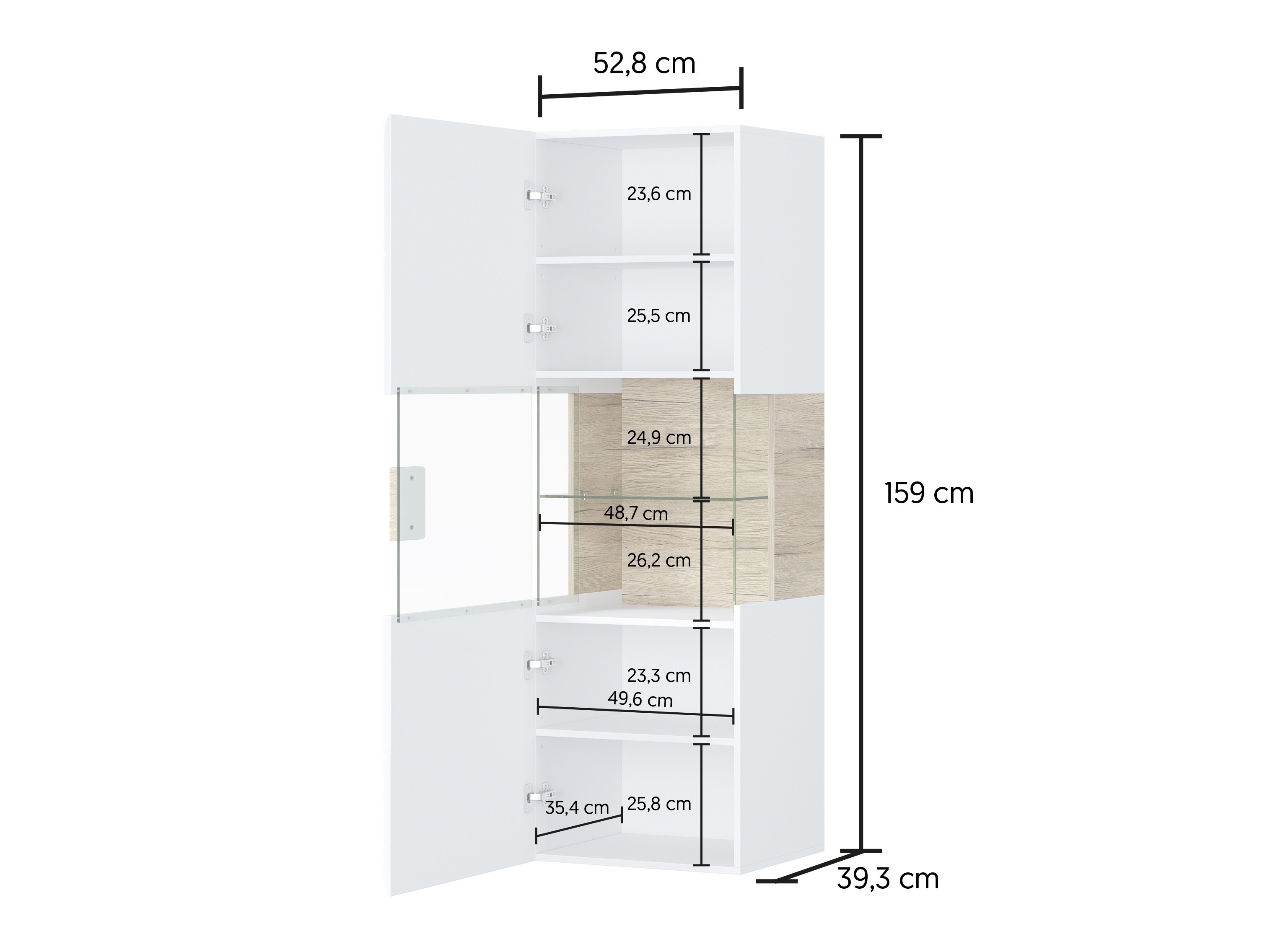 Wall shelf Torsone 109 (White + Glossy white)