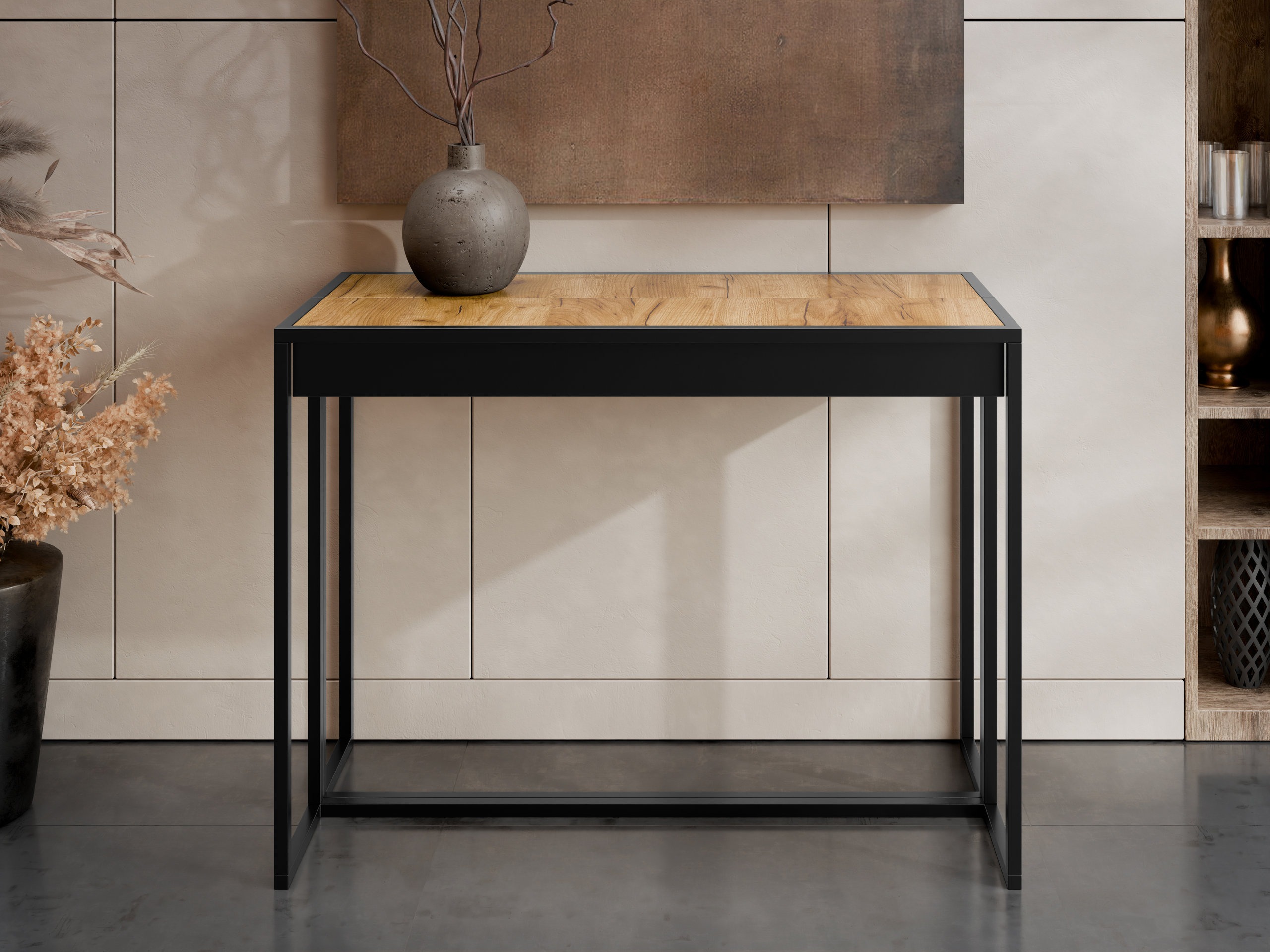 Folding table Oswego 180 (Black + Craft oak)
