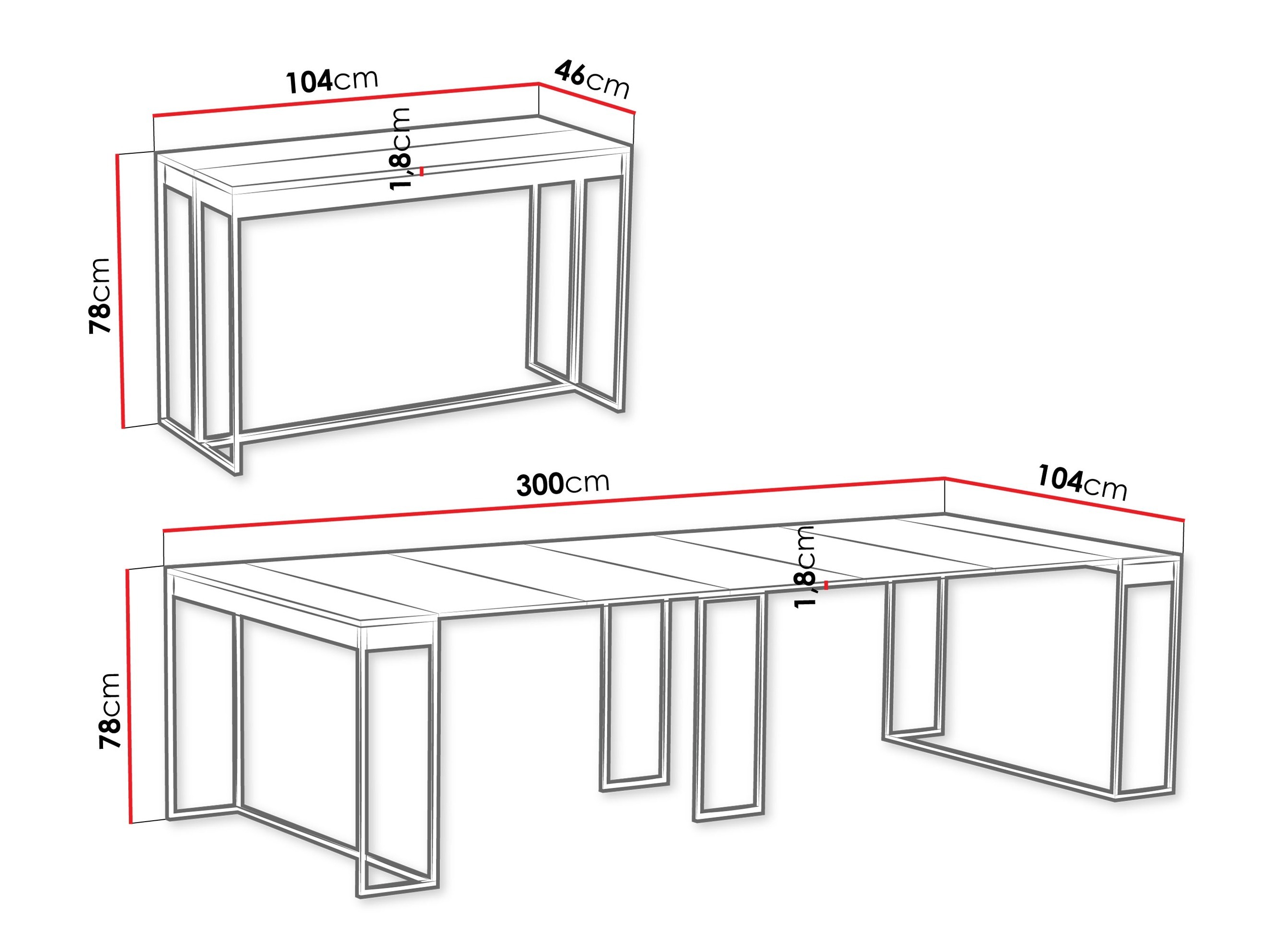 Folding table Oswego 180 (Black + Dark nut)