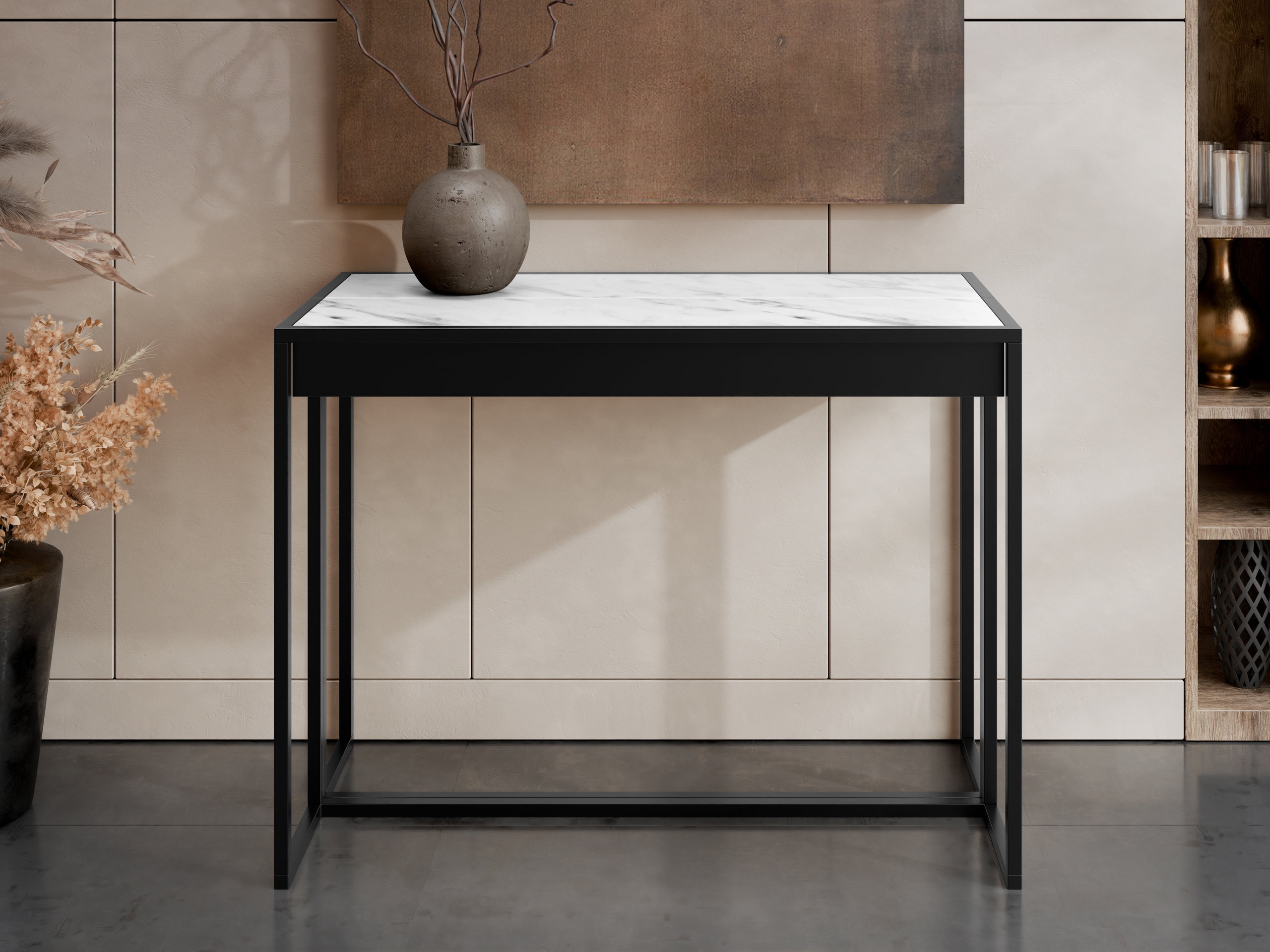 Folding table Oswego 180 (Black + White marble)