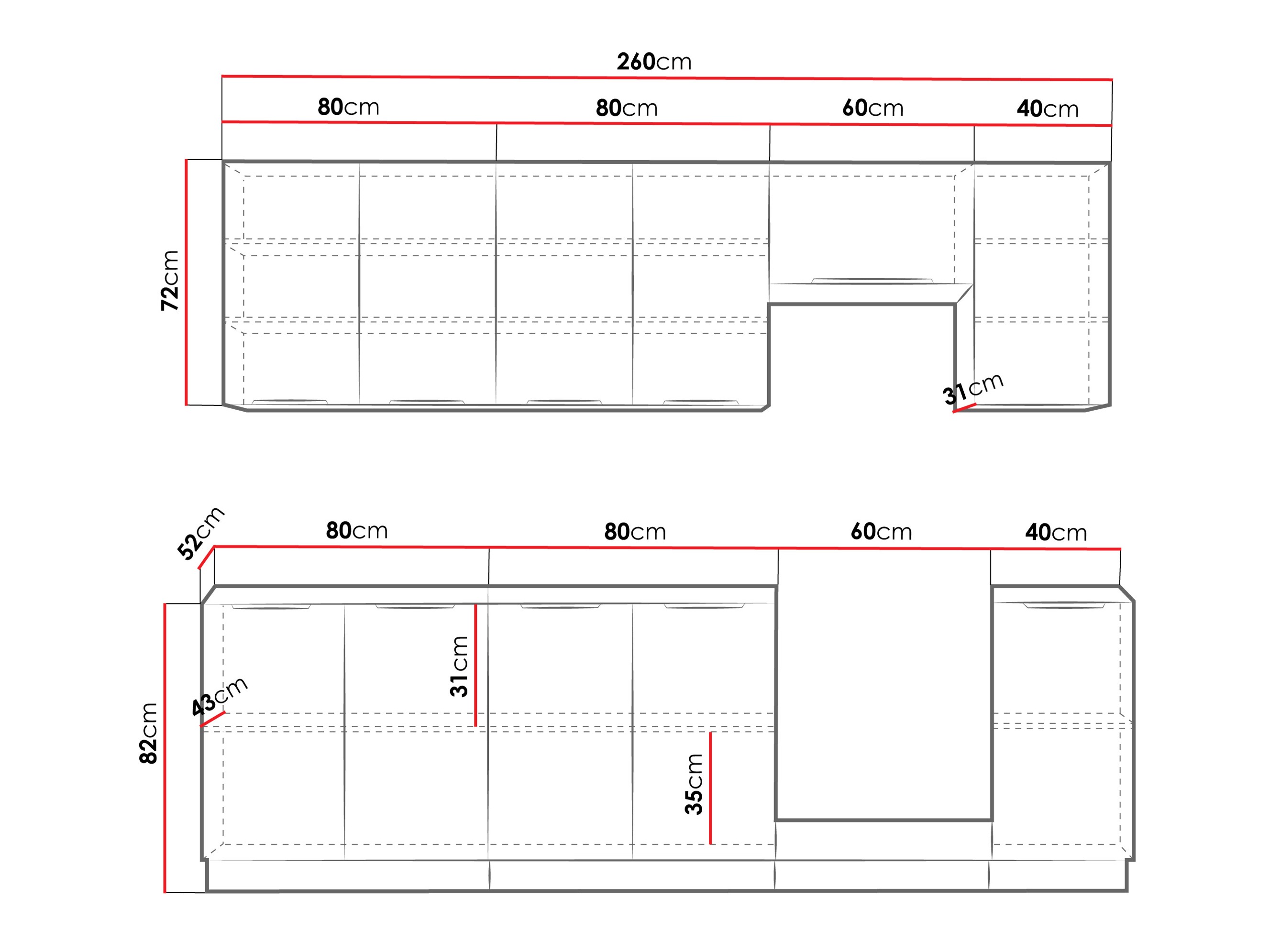 Modular kitchen set Sole 158