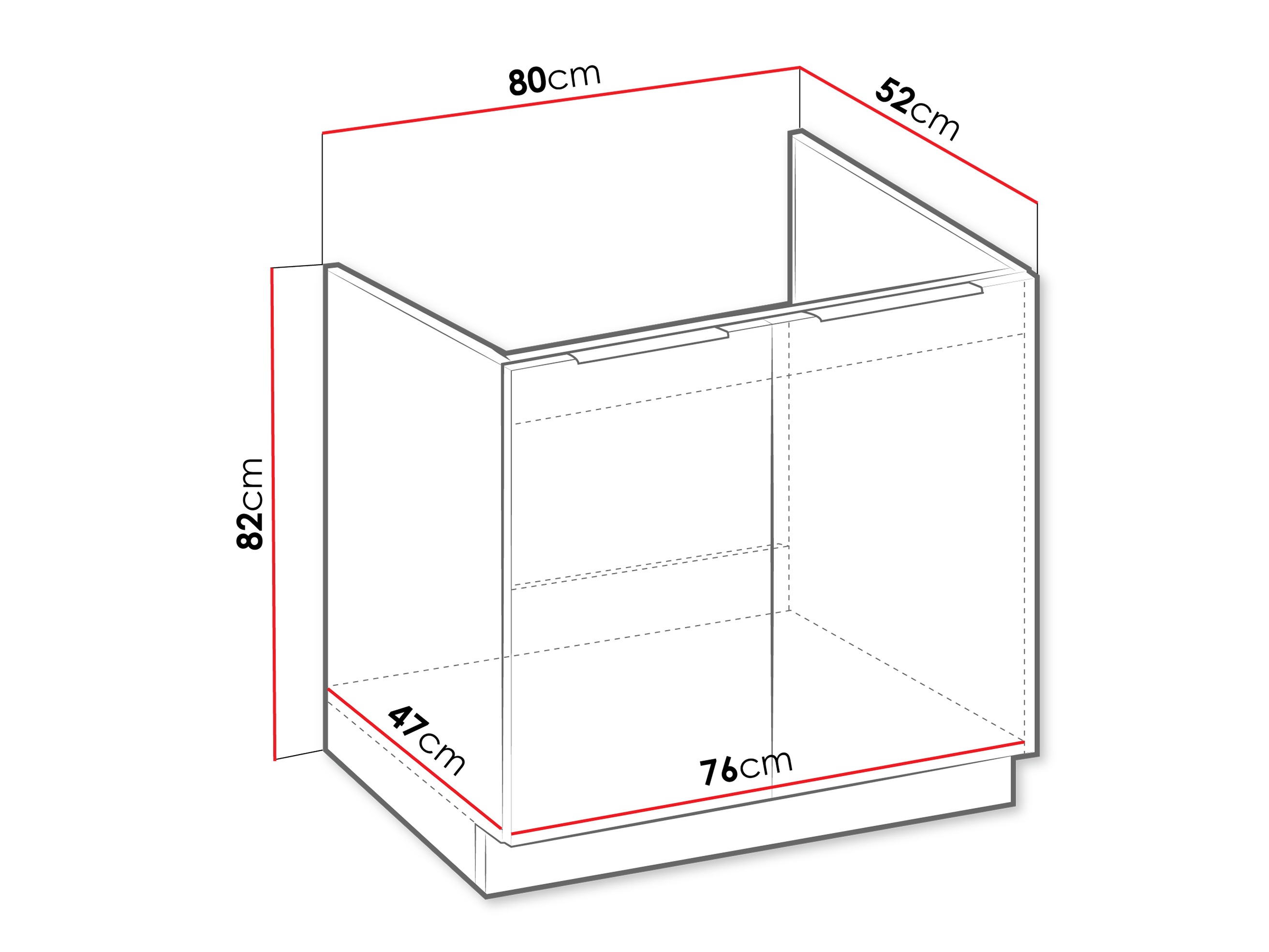 Modular sink cabinet with doors Sole 153