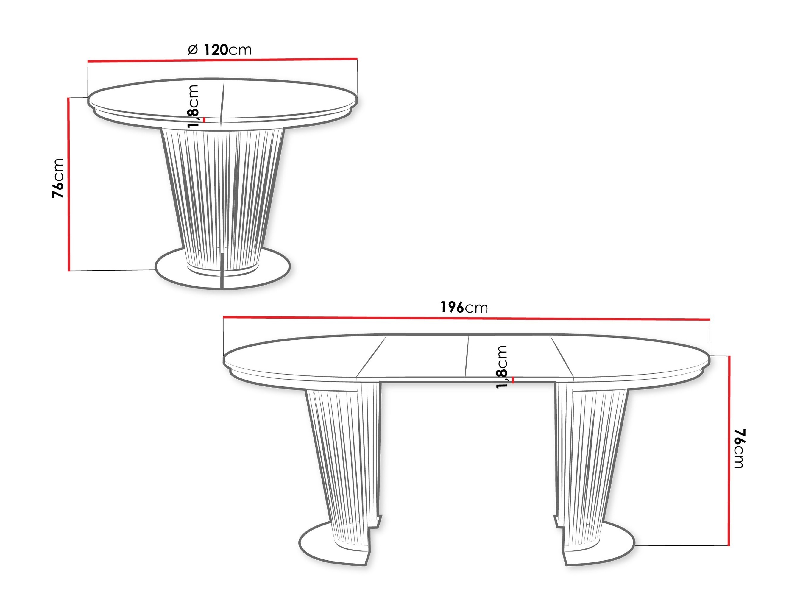 Table Oswego 179 (Black + Graphite)