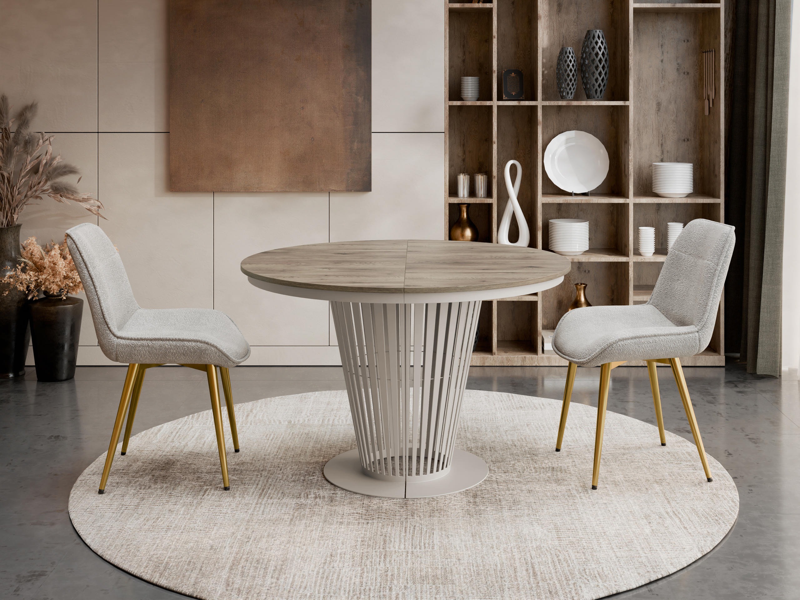 Table Oswego 181 (Cashmere + Dark oak)